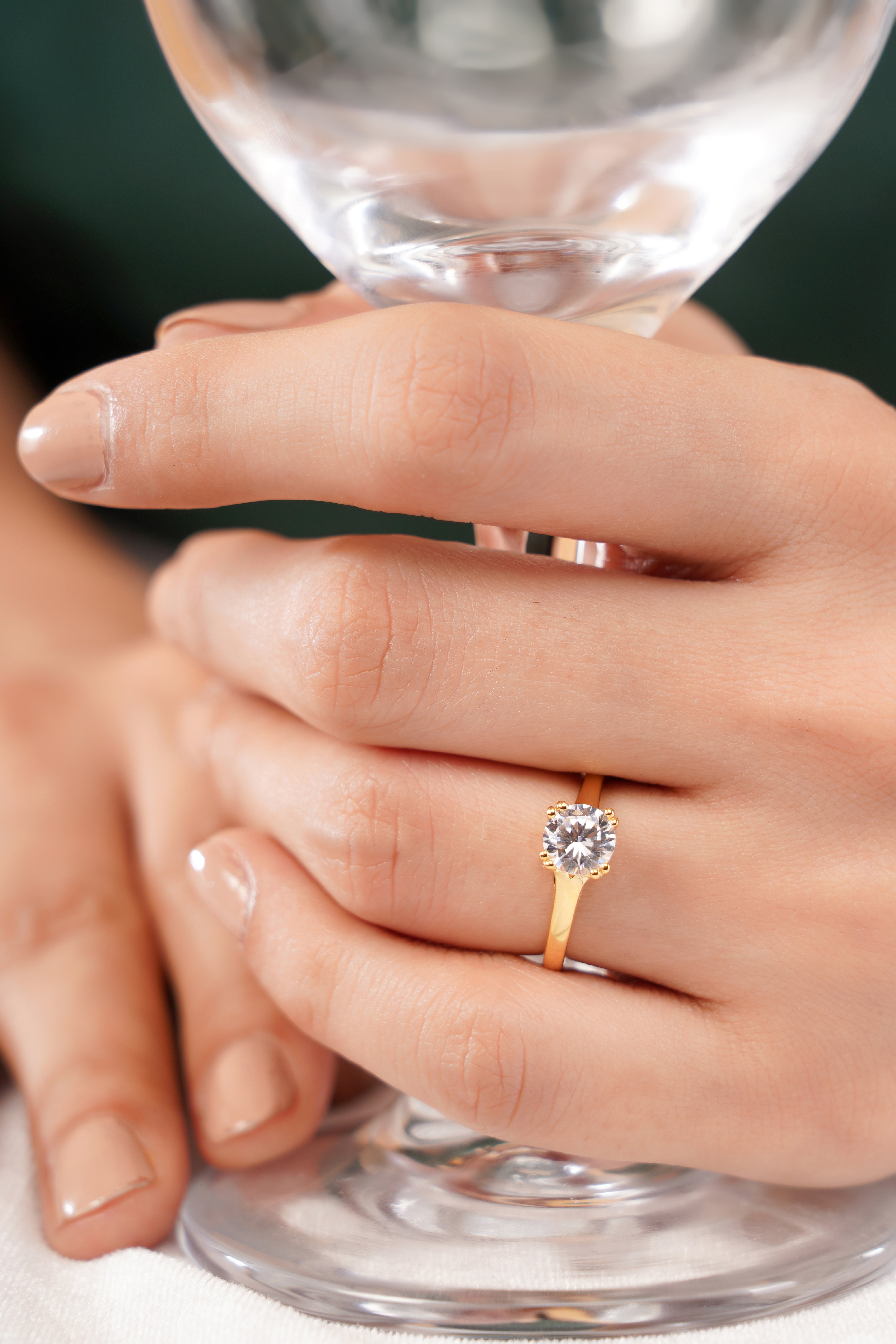 Twisted Cathedral Solitaire Engagement Ring