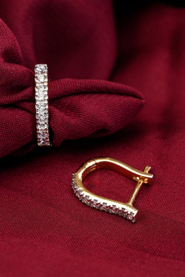 0.35Ct Half Trail Huggie Hoops Earrings
