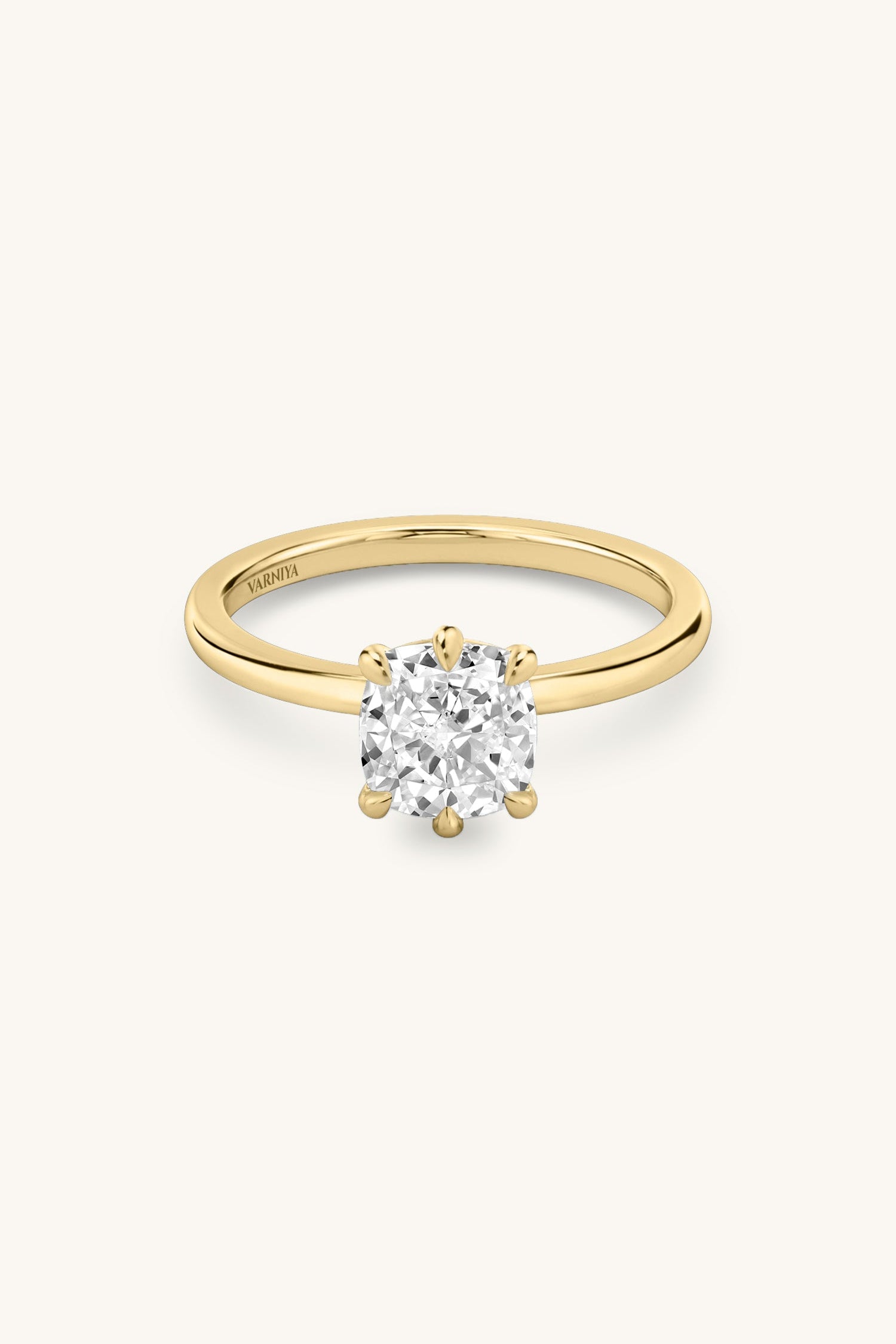 6 Prong Classic Grace Ring with a Cushion Solitaire