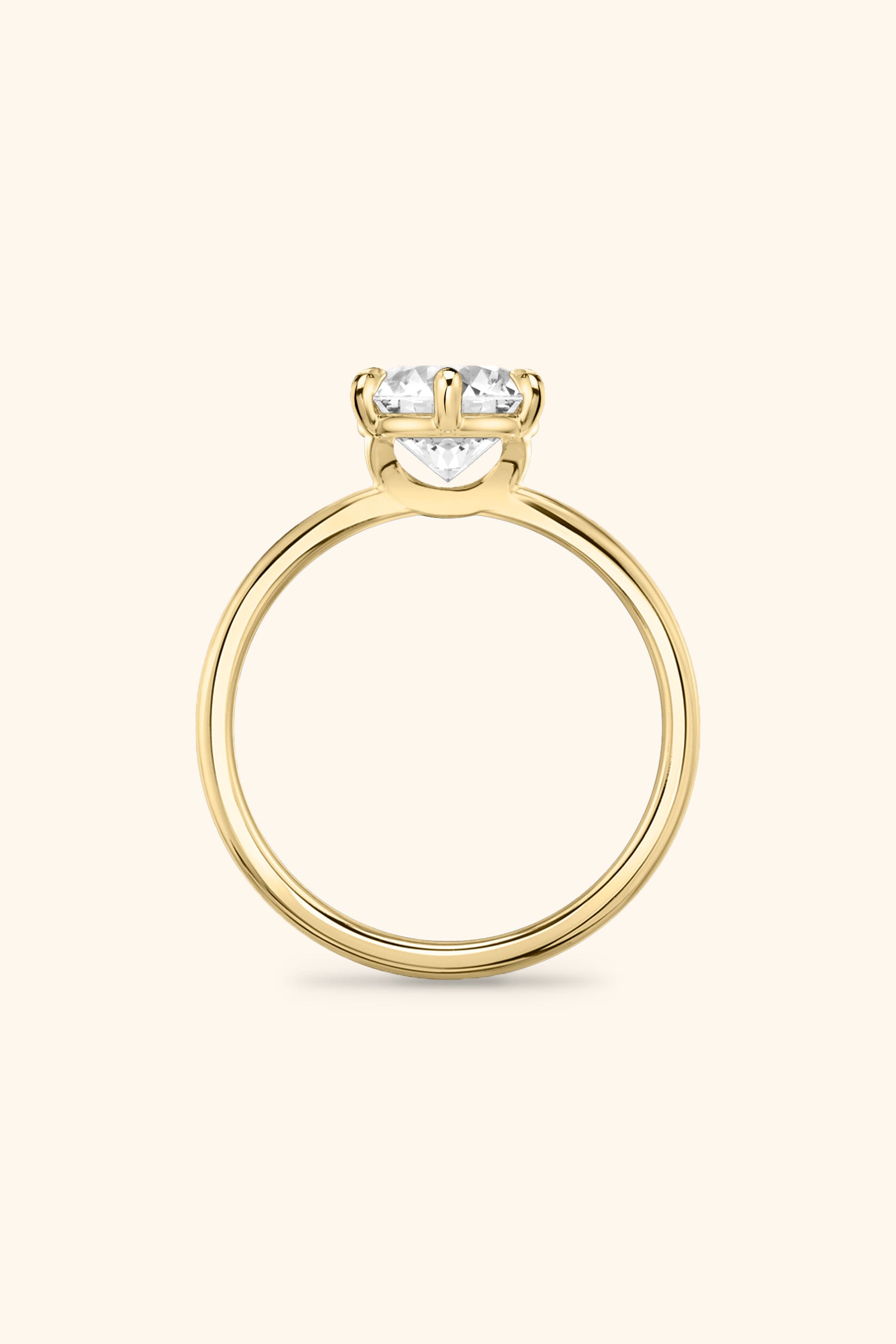 6 Prong Classic Grace Ring Set with a Round Diamond