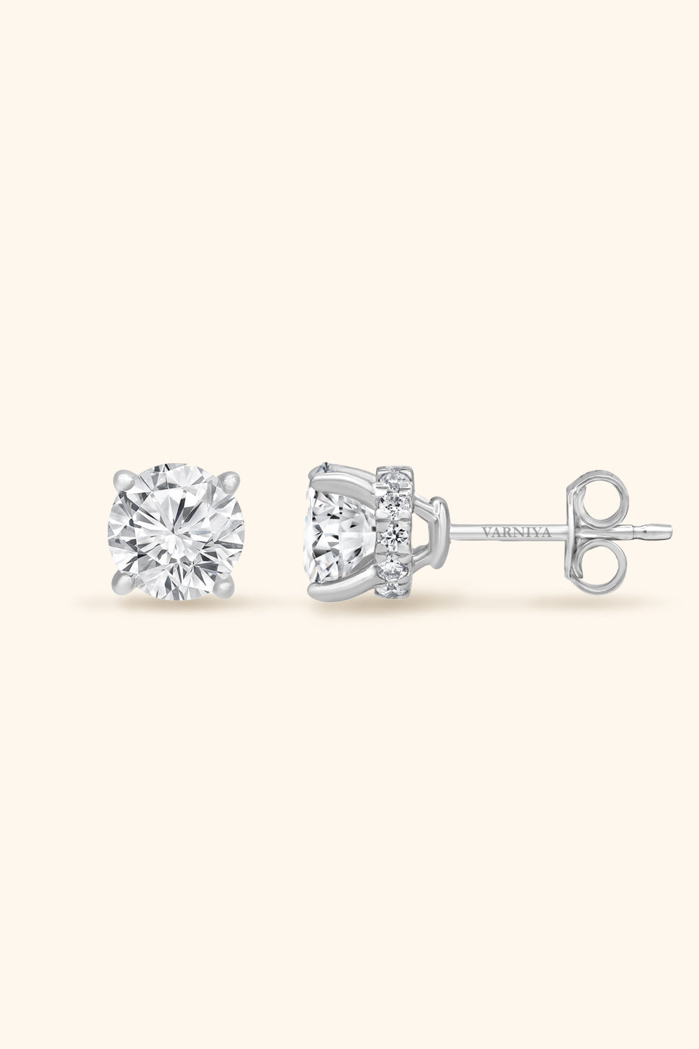 Hidden Halo Round Solitaire Studs