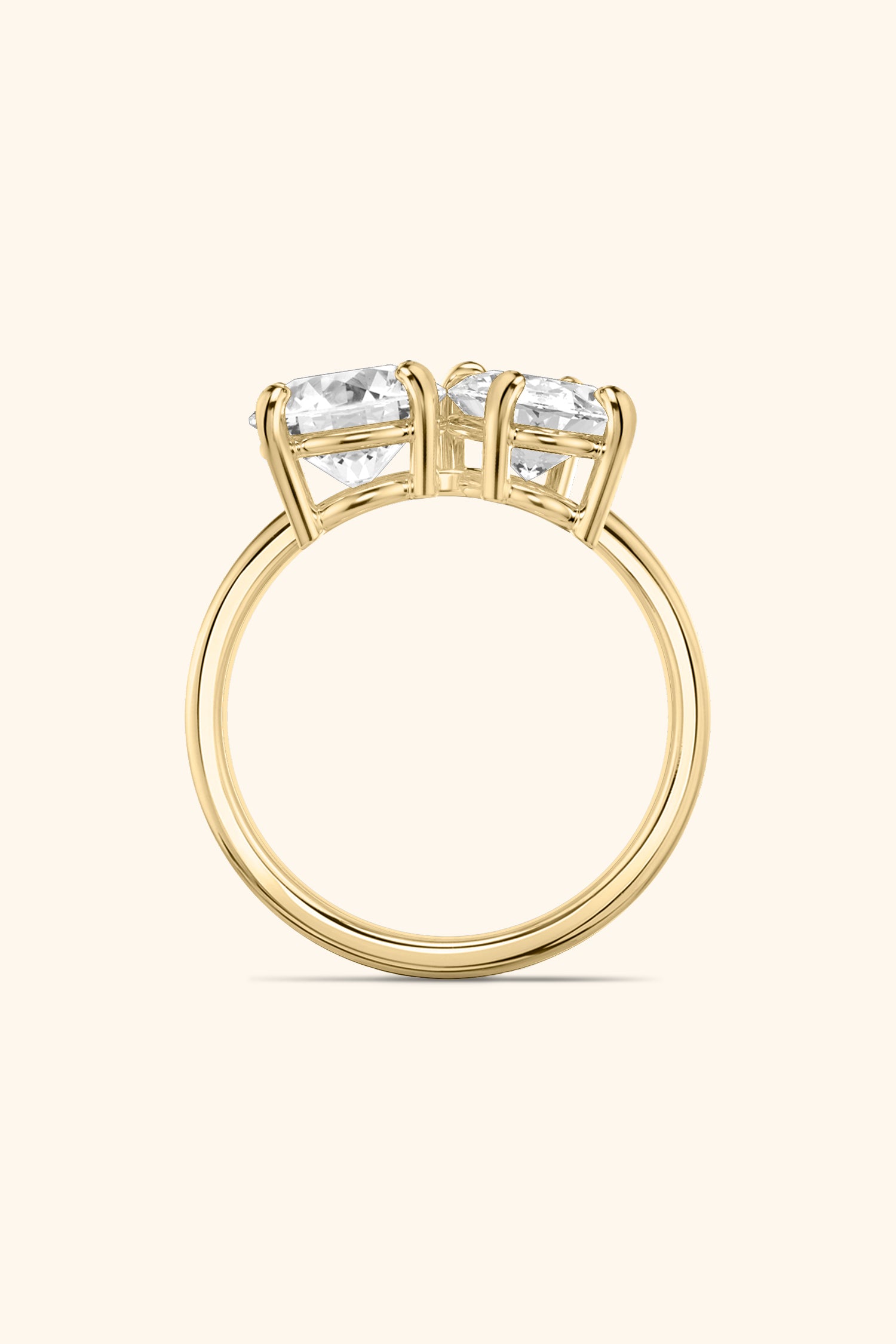 Luminosa Round Brilliant and Oval Solitaire Ring