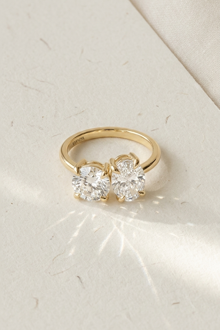 TOI MOI Luminosa Round Brilliant and Oval Solitaire Ring