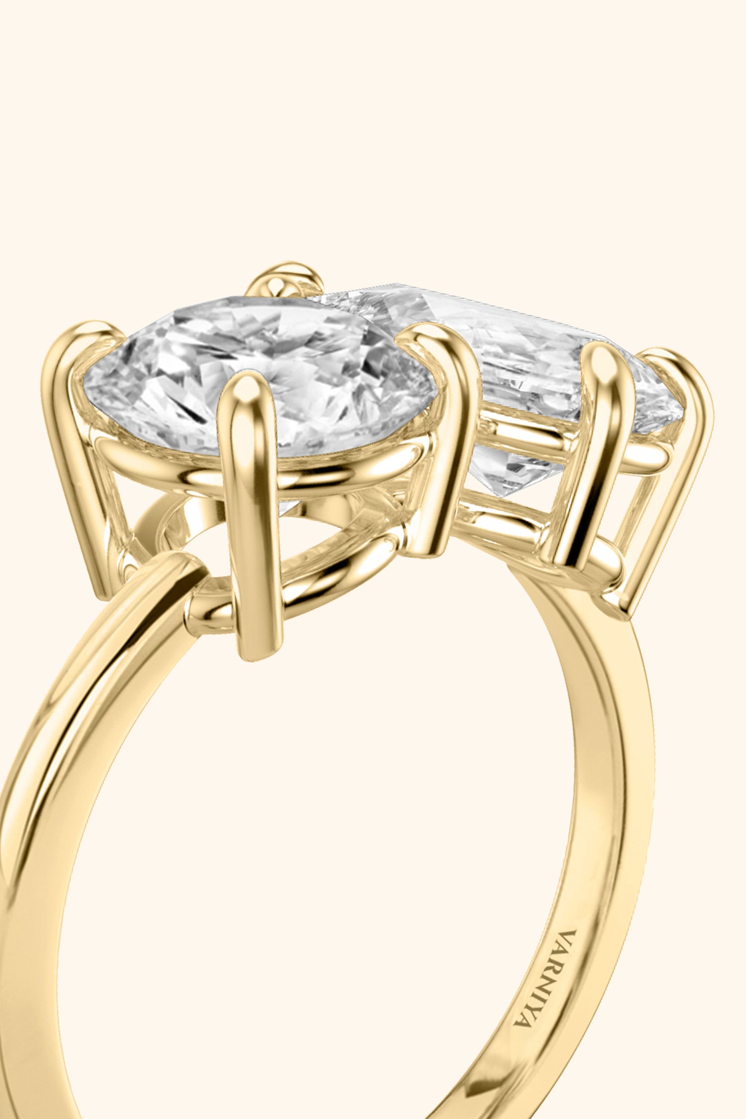 Luminosa Round and Pear Solitaire Ring