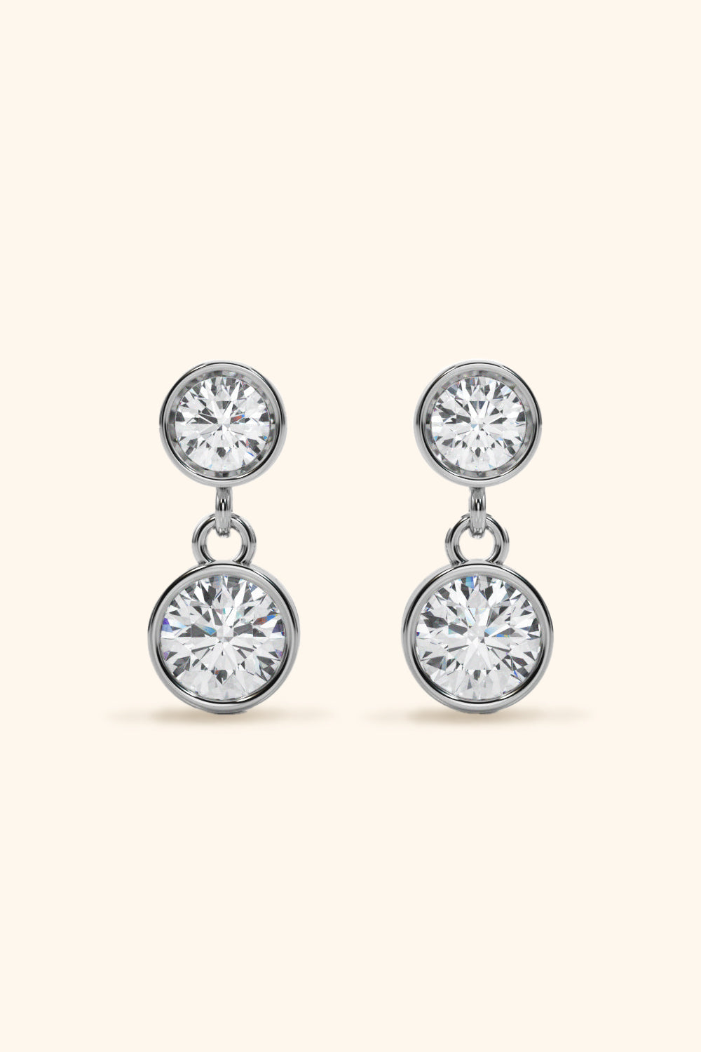 Bezel Set Drop Earrings