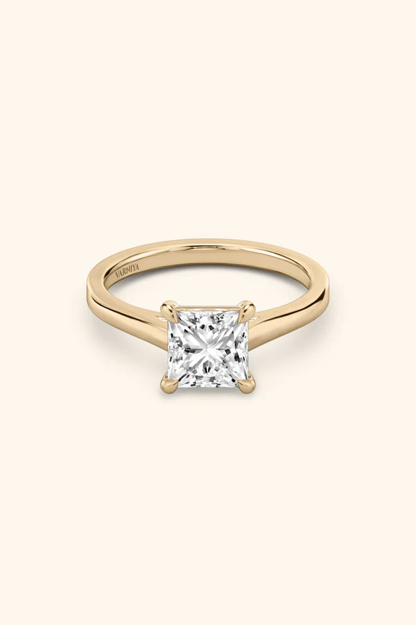 1.07Ct Gopuram Dome Ring with a Princess Solitaire in Ring Size 14