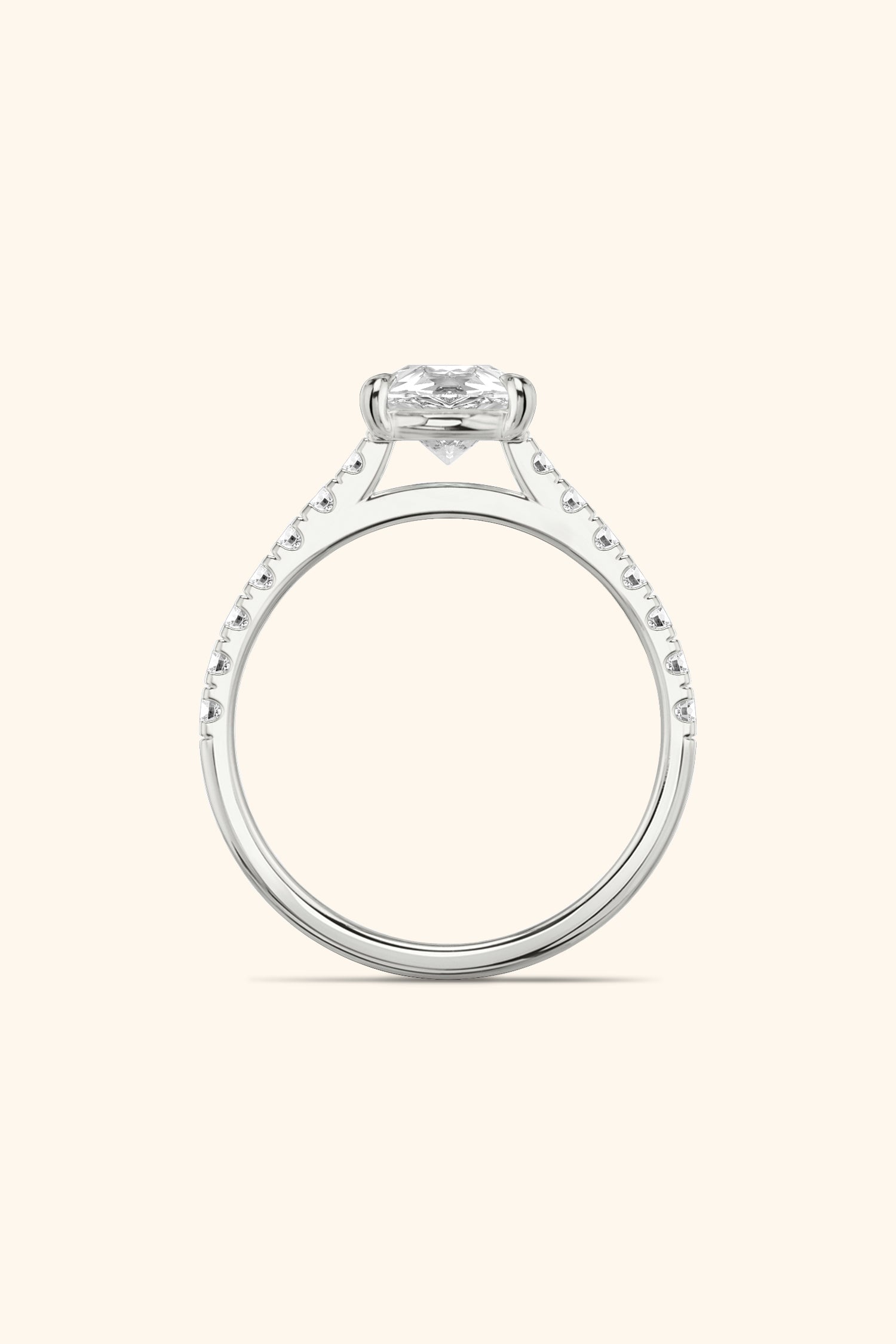 Gopuram Dome with a Pear Solitaire Pavé Ring