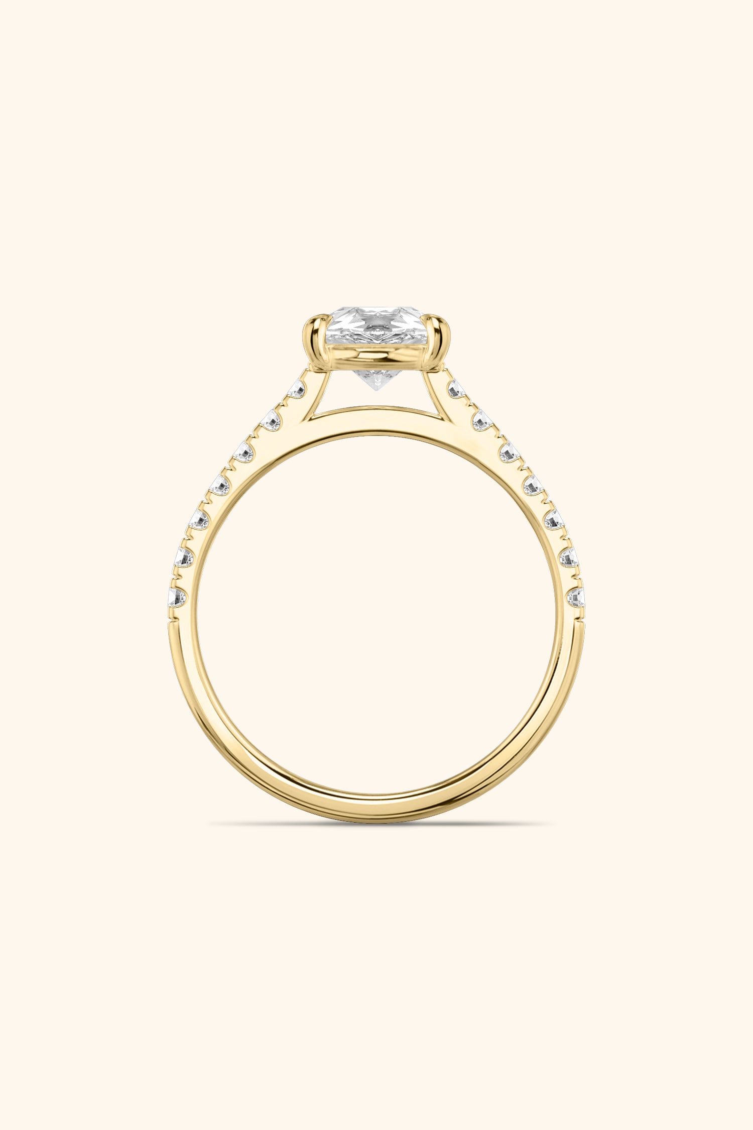 Gopuram Dome with a Pear Solitaire Pavé Ring