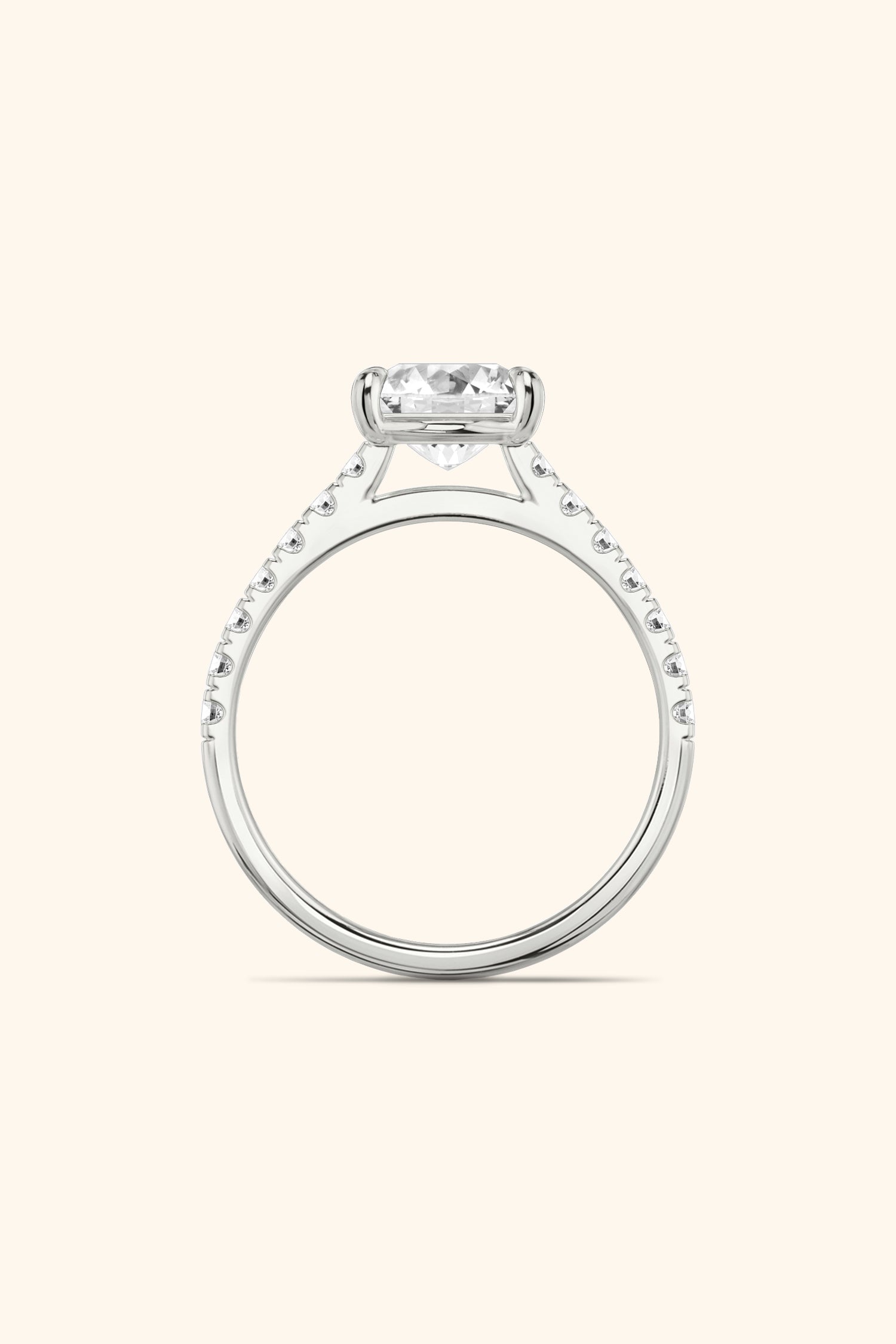 Gopuram Dome with a Princess Solitaire Pavé Ring