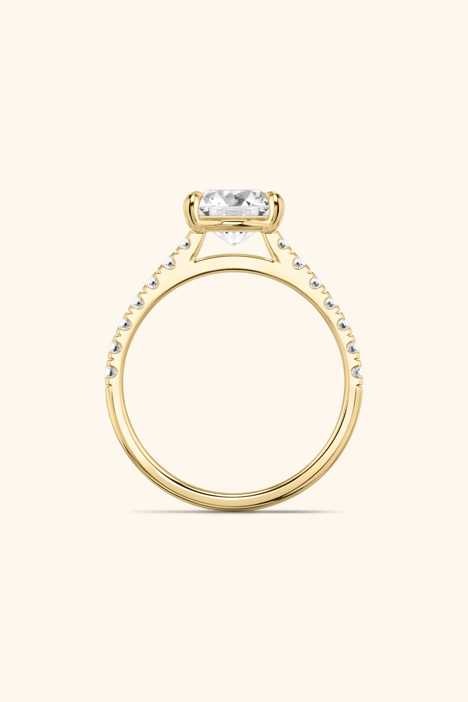 Gopuram Dome with a Princess Solitaire Pavé Ring