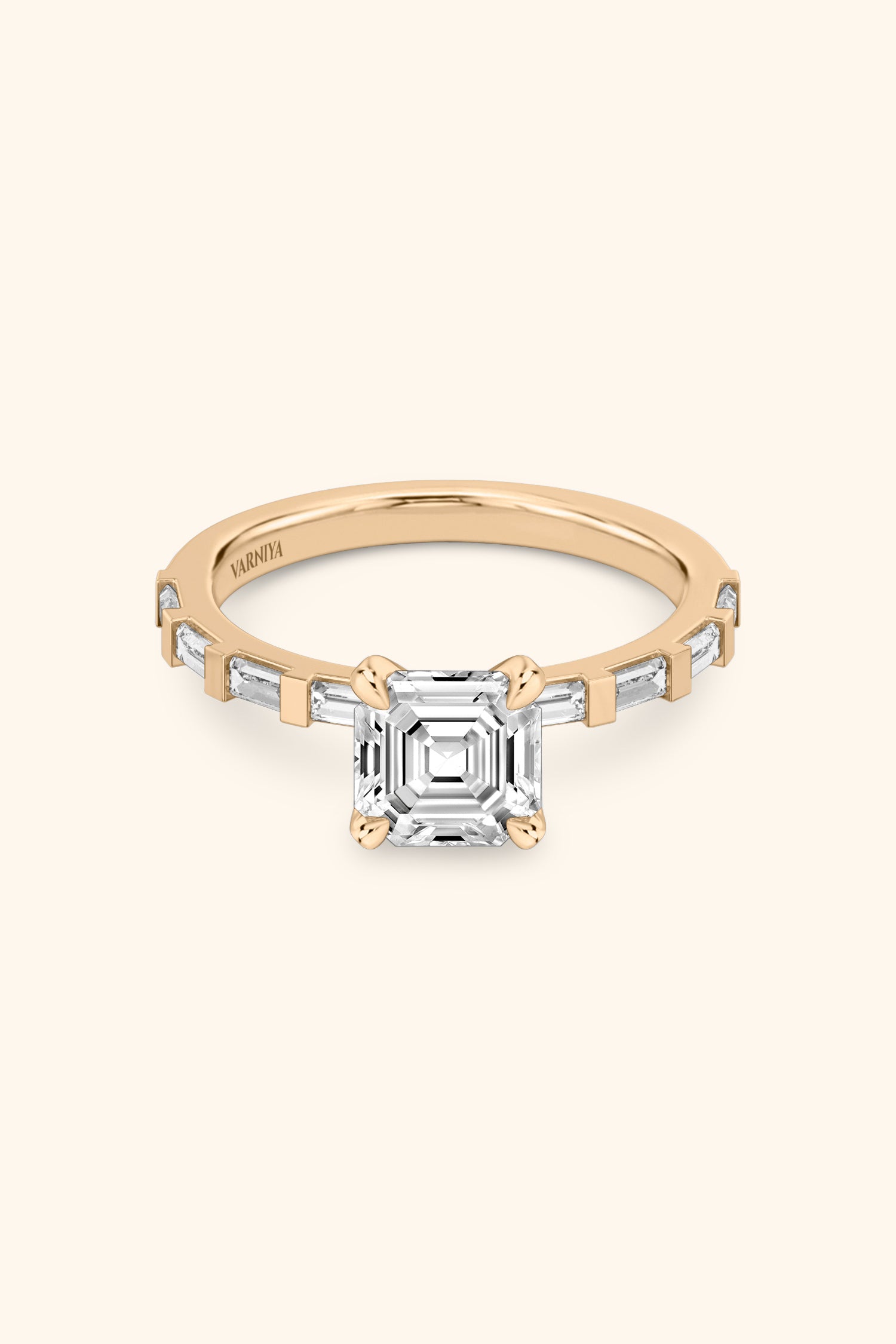 French Bar Embellished with an Asscher Solitaire