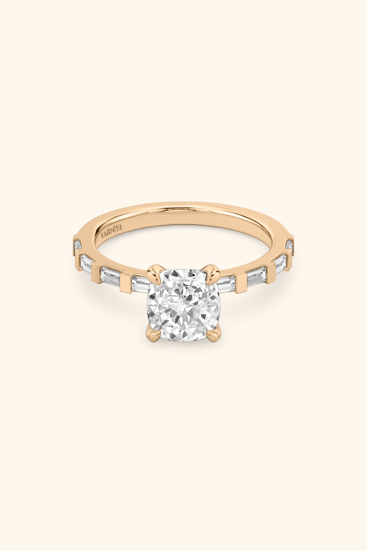 French Bar Embellished with a Cushion Solitaire