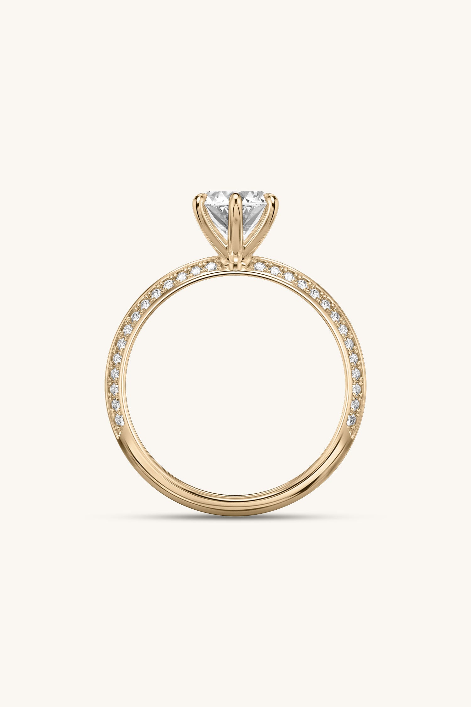 Amália Marquise Solitaire Pavé Ring