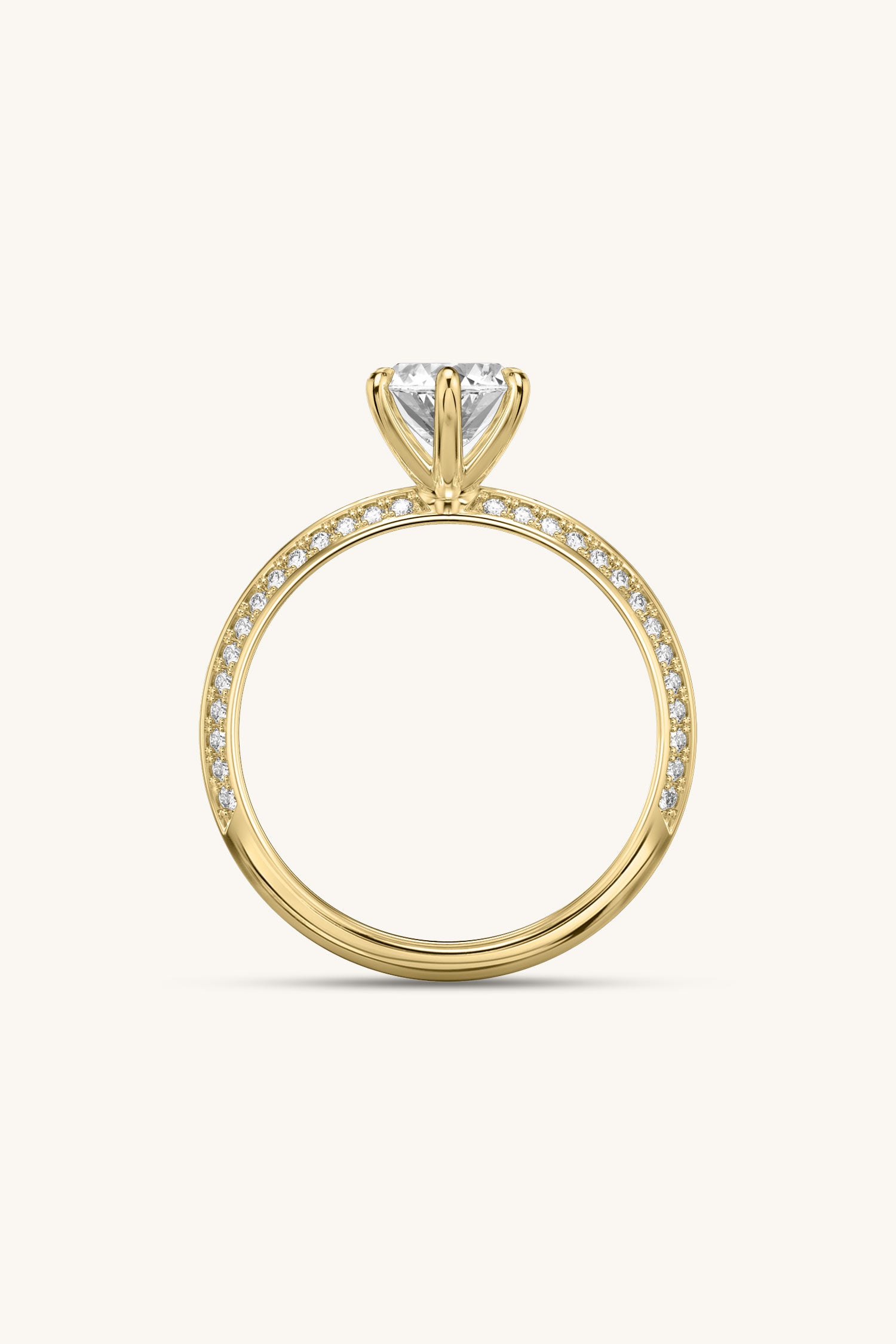 Amália Marquise Solitaire Pavé Ring