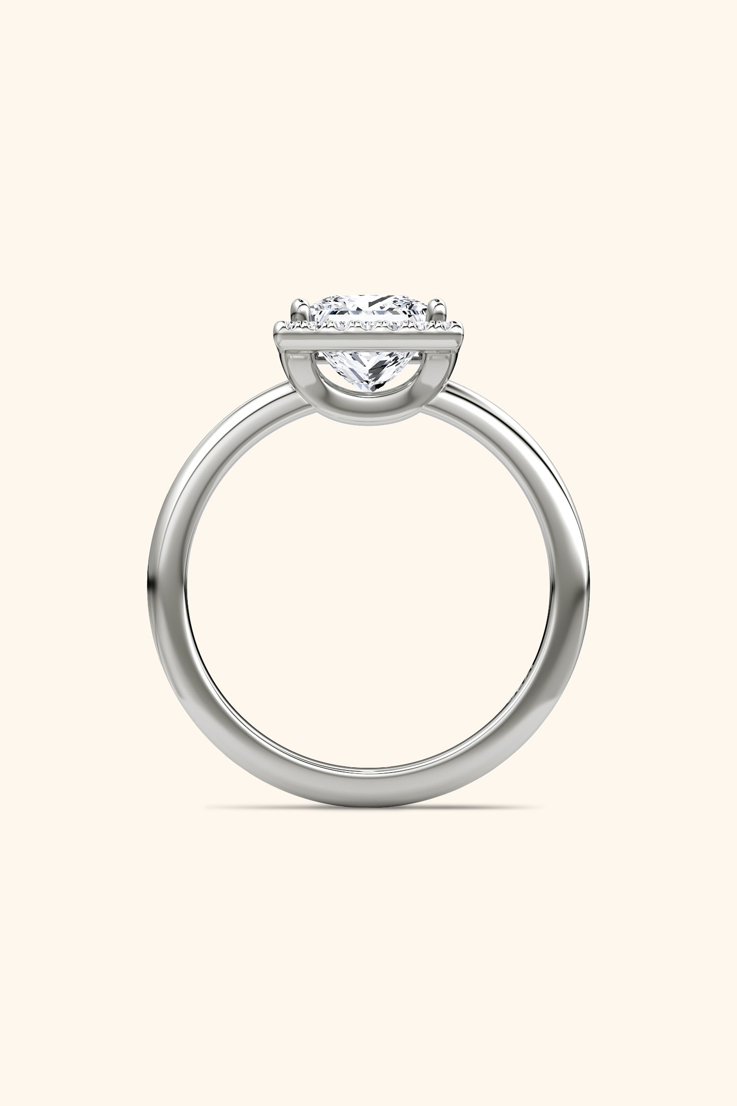 Angelica Classic Halo with a Princess Solitaire Ring