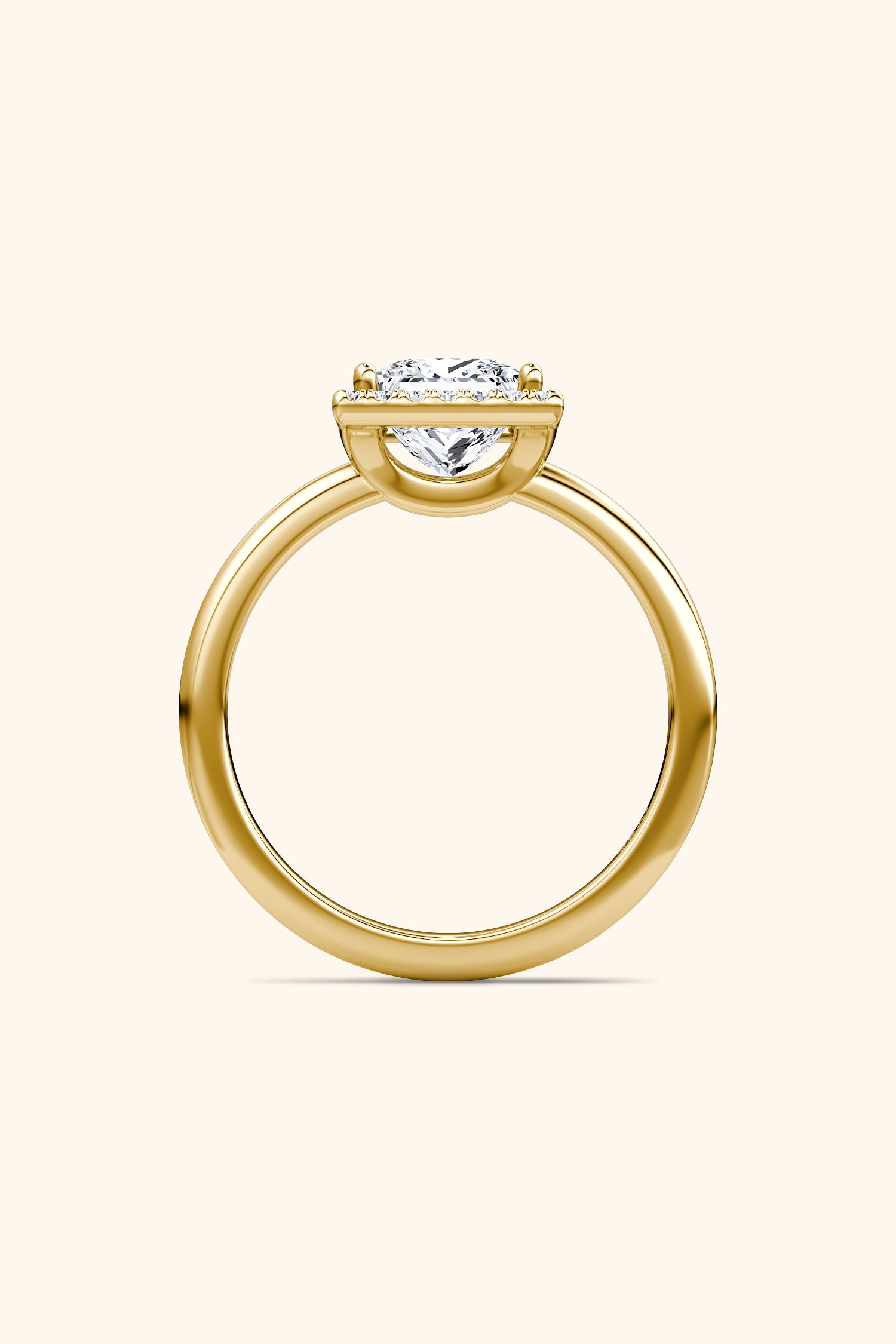 Angelica Classic Halo with a Princess Solitaire Ring