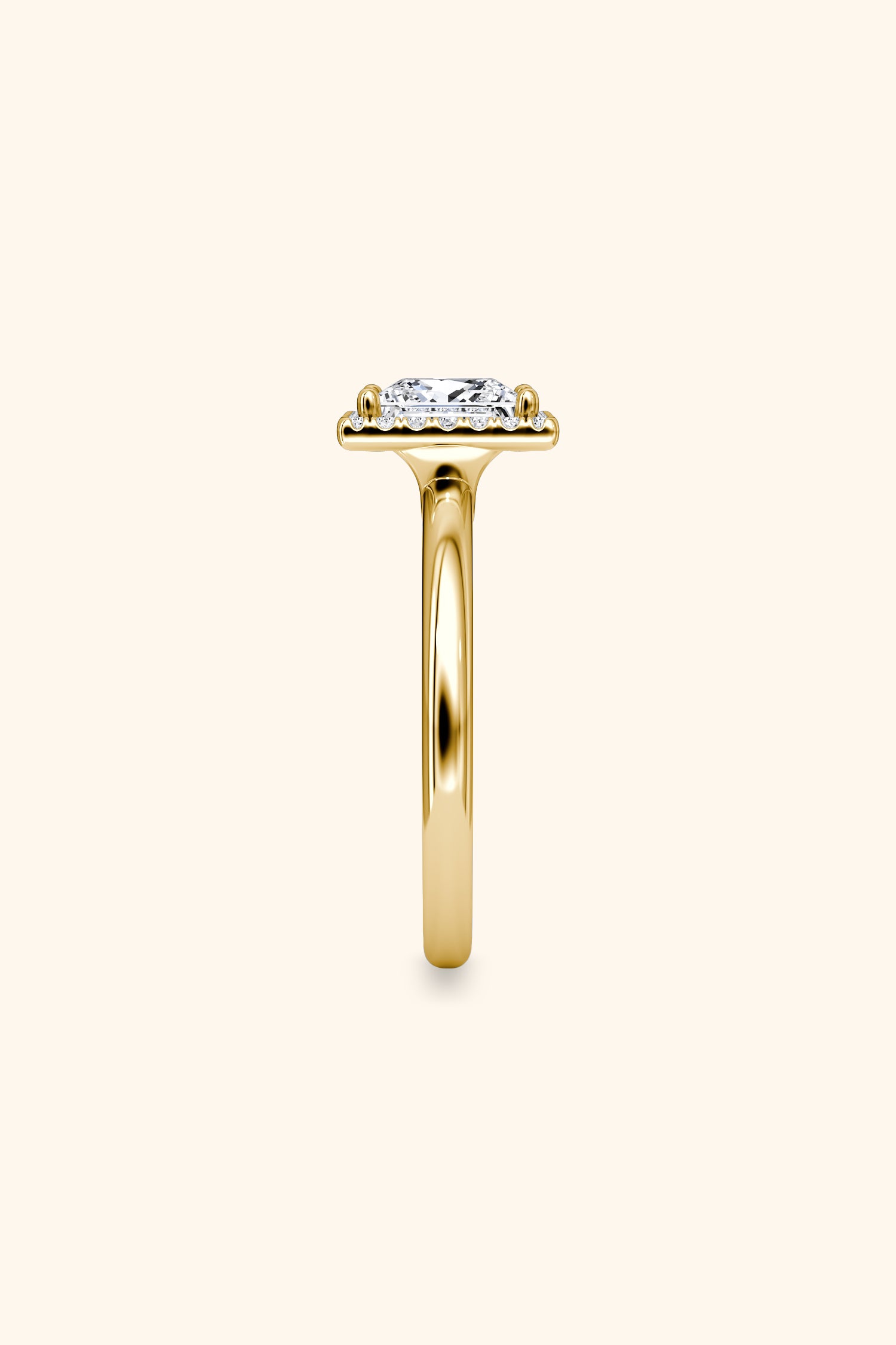 Angelica Classic Halo with a Princess Solitaire Ring