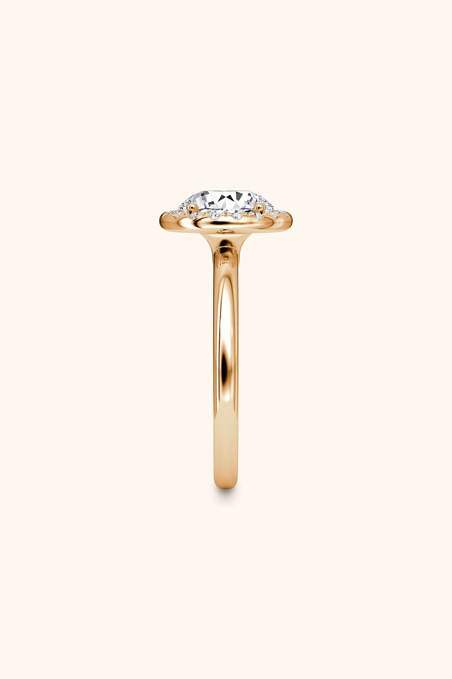 Angelica Classic Halo with a Round Solitaire Ring