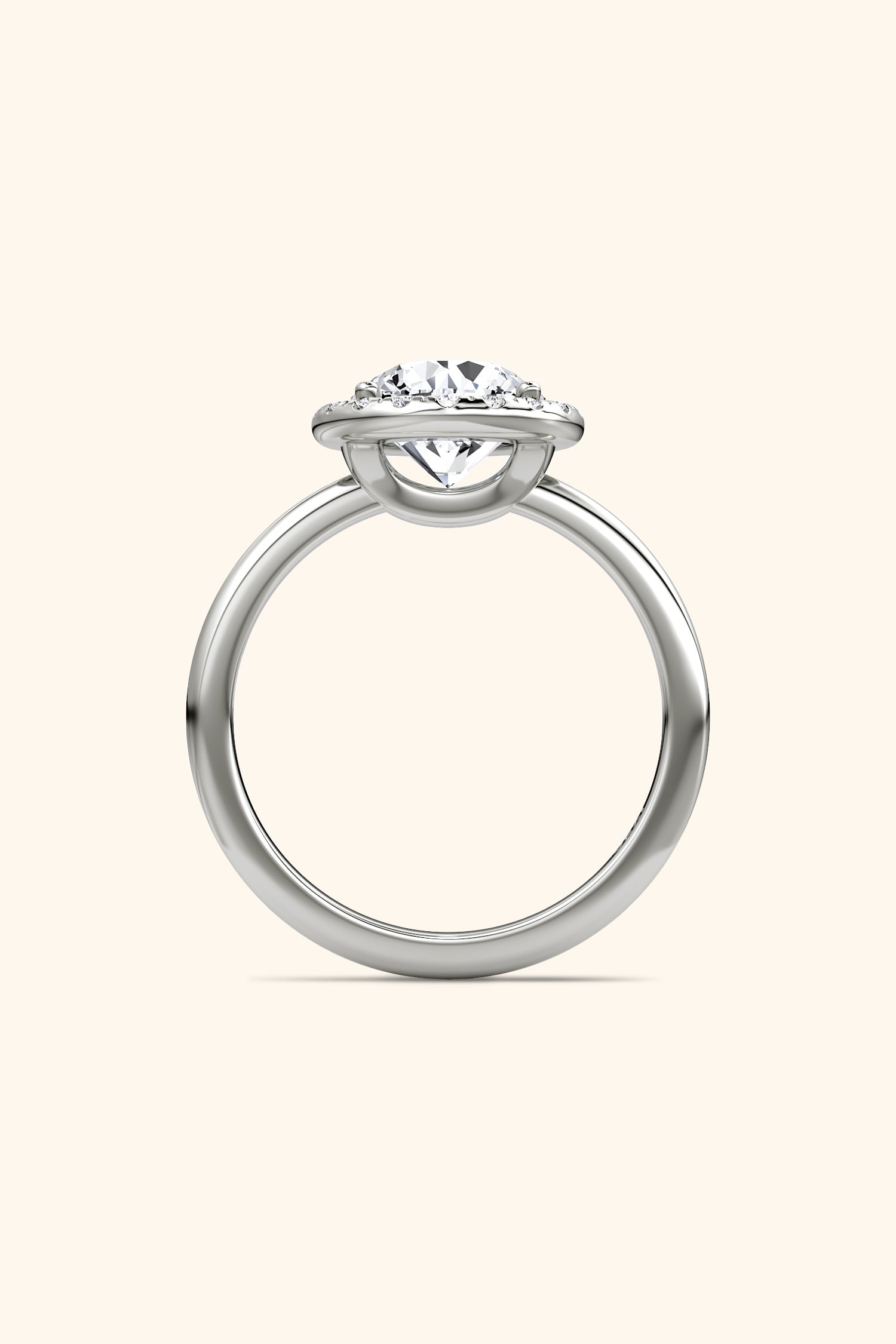 Angelica Classic Halo with a Round Solitaire Ring