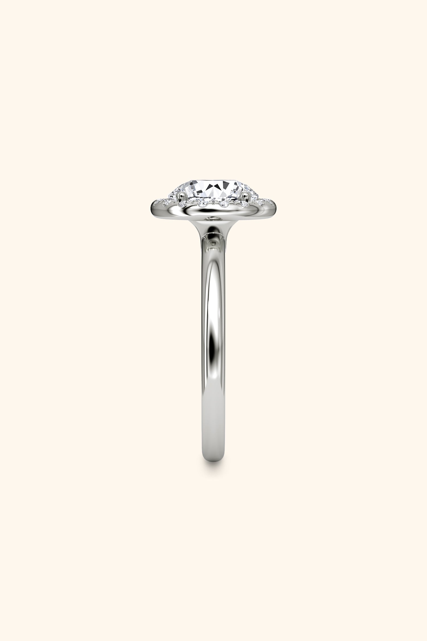 Angelica Classic Halo with a Round Solitaire Ring