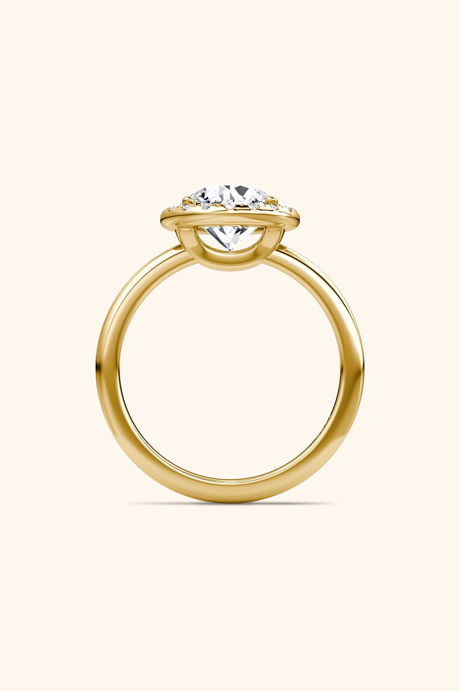 Angelica Classic Halo with a Round Solitaire Ring