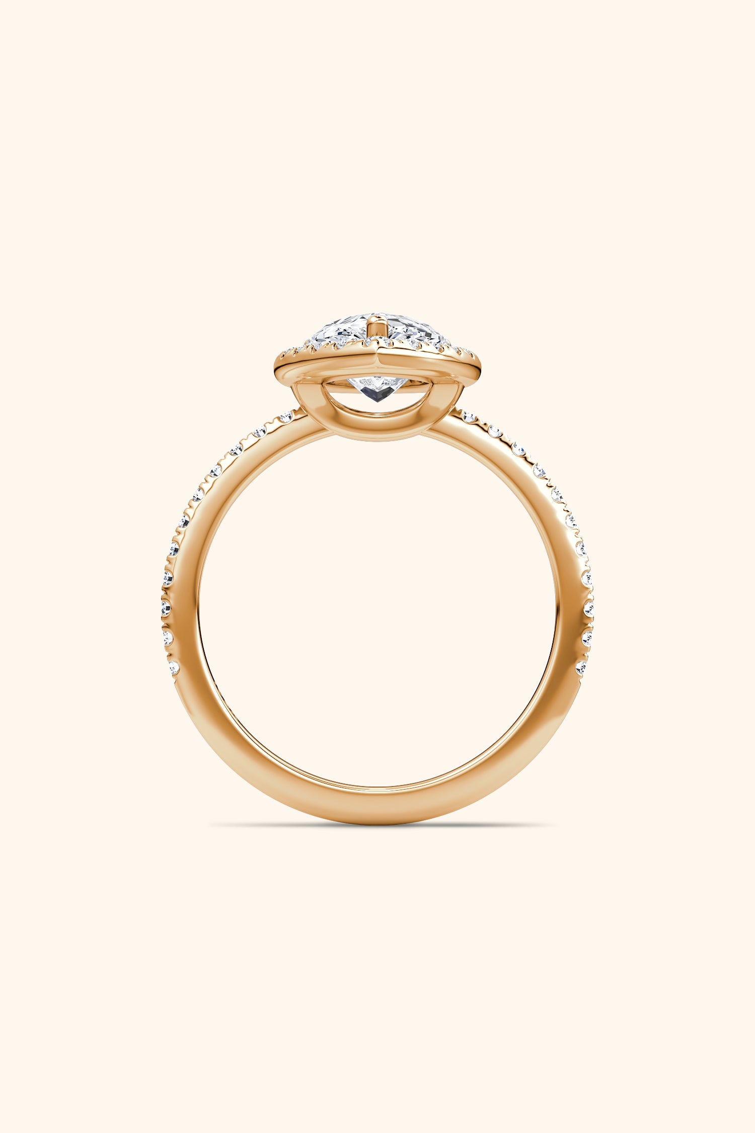 Angelica Pear Solitaire Pavé Ring