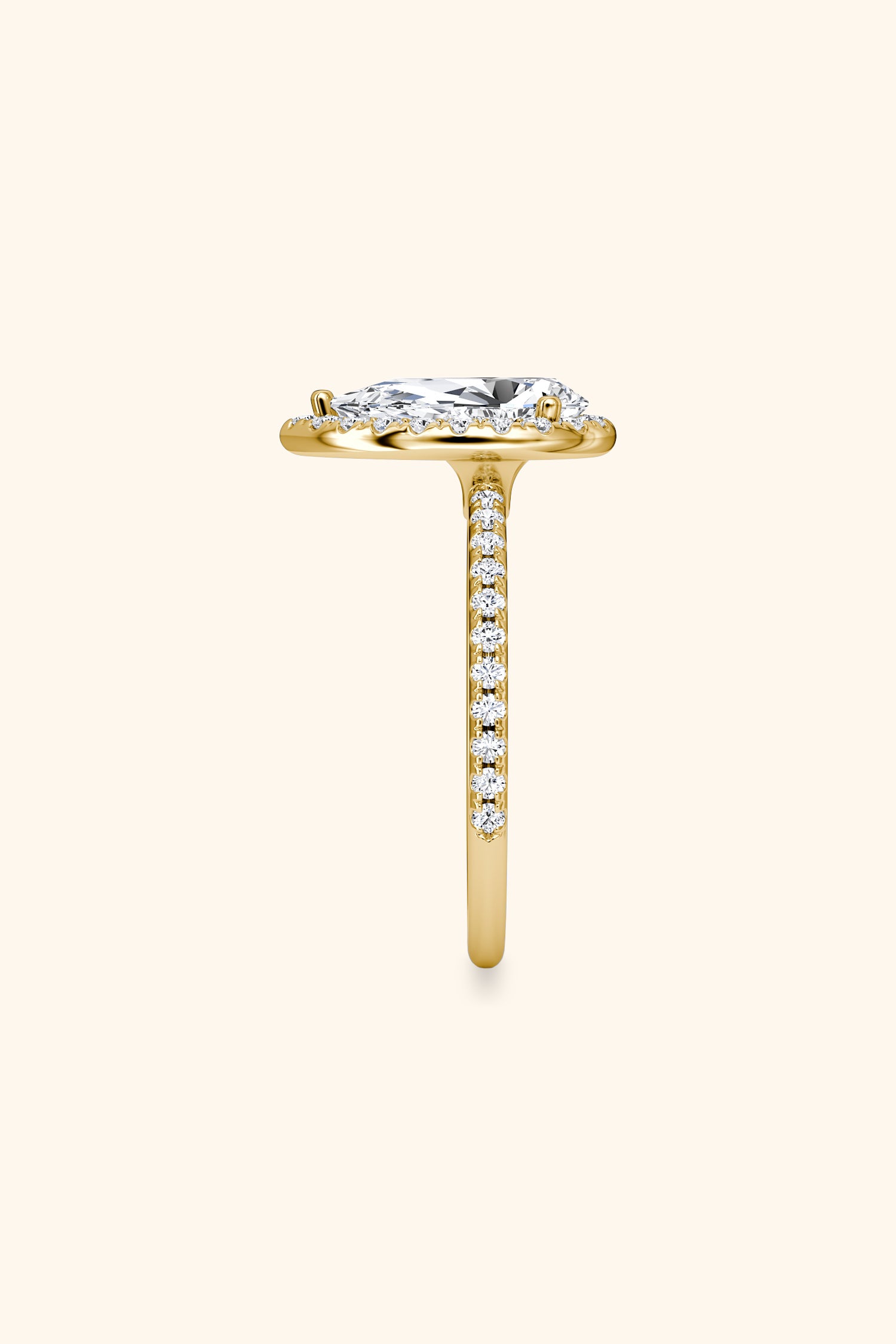 Angelica Pear Solitaire Pavé Ring