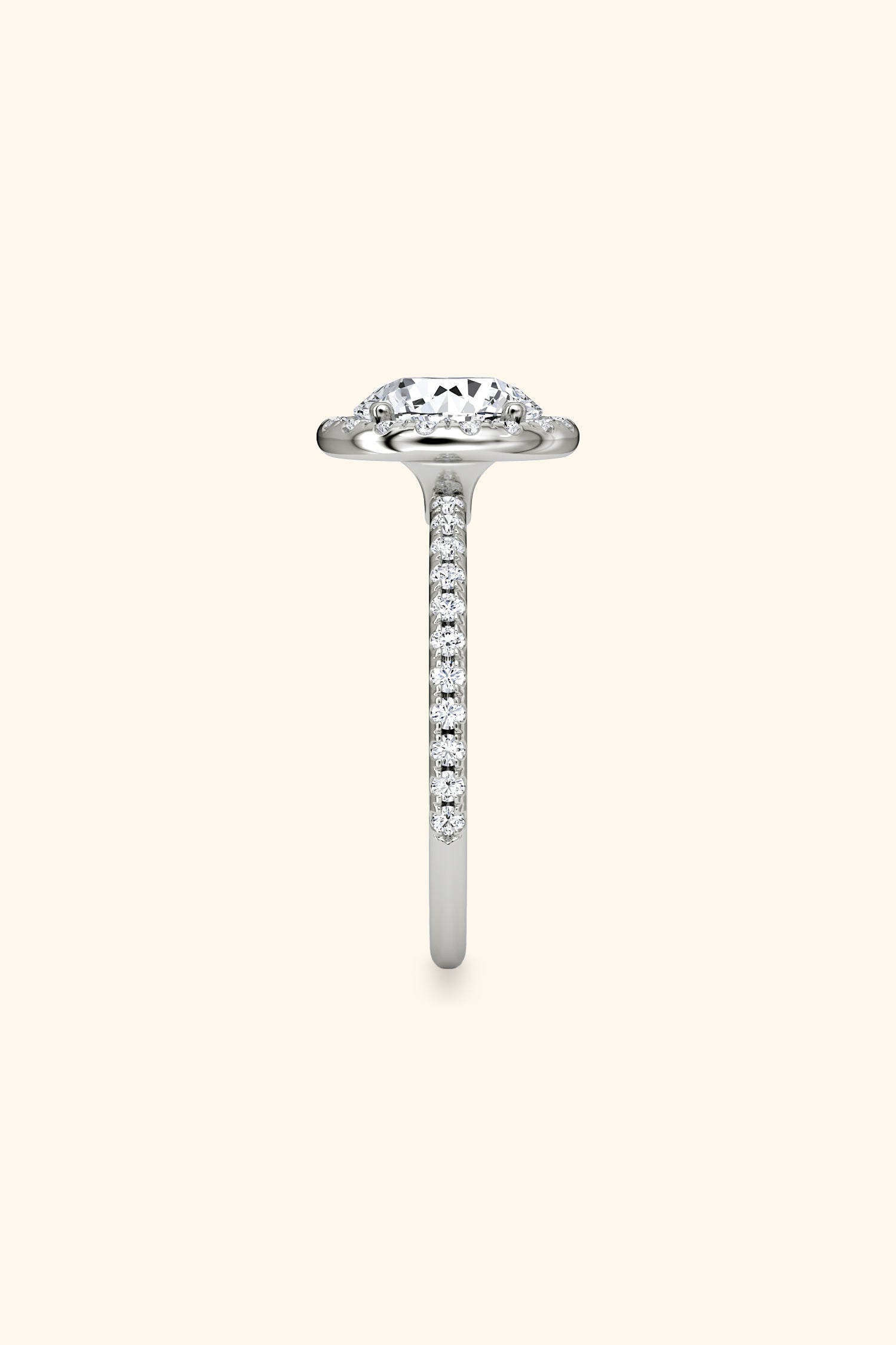 Angelica Classic Halo with a Round Solitaire Pavé Ring