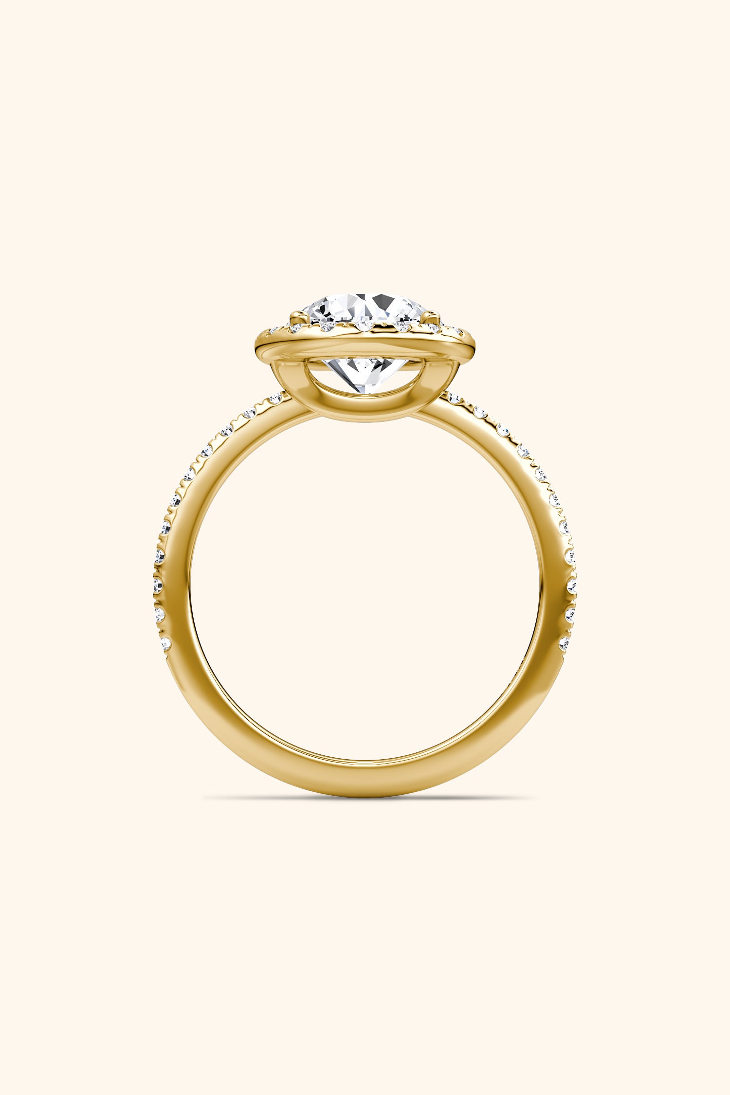 Angelica Classic Halo with a Round Solitaire Pavé Ring