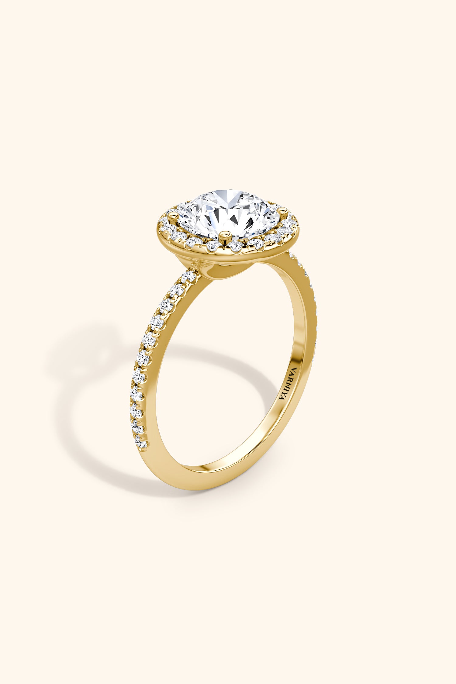 Round Solitaire Pavé Ring