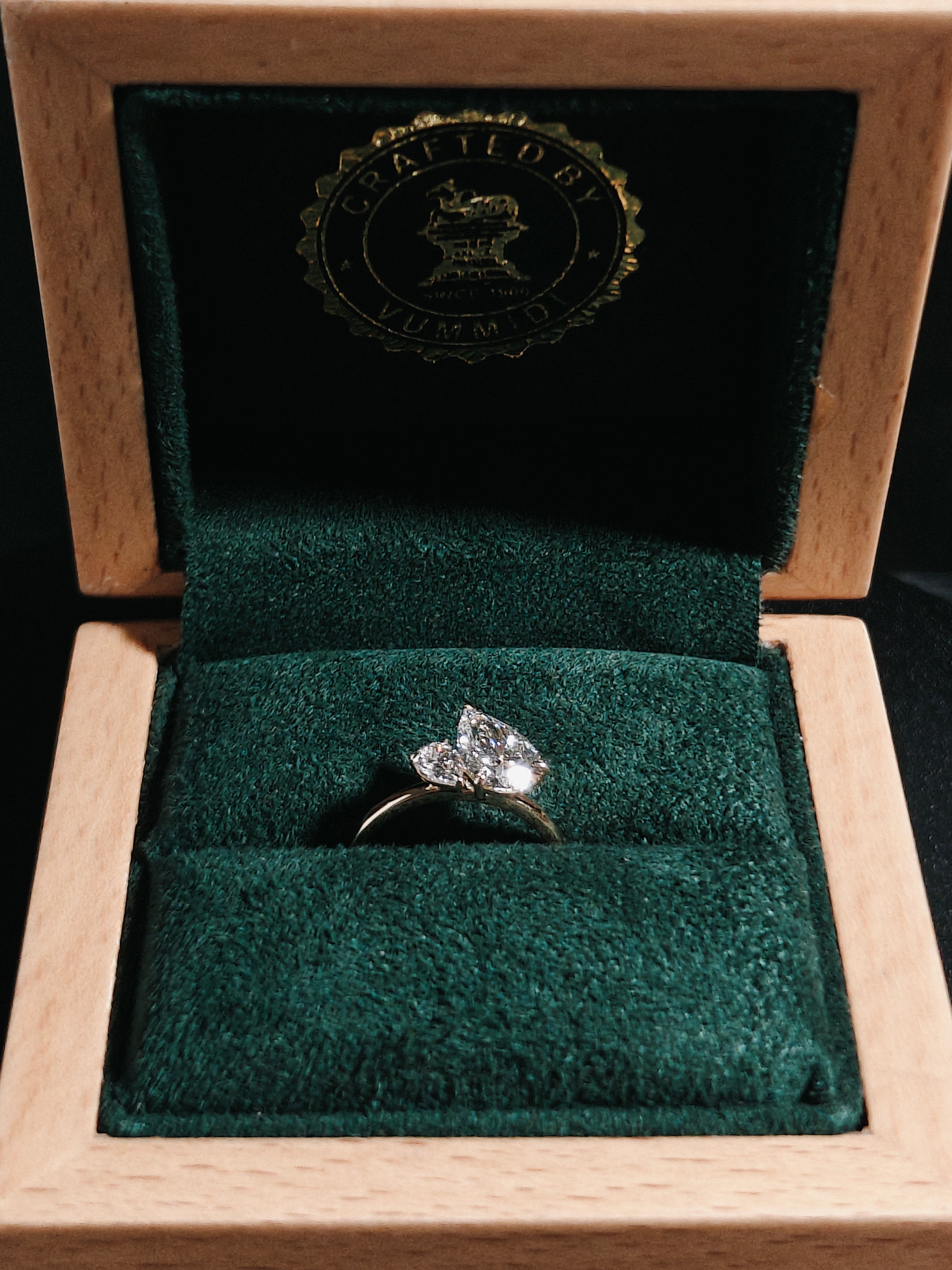 Double Pear Toi Et Moi Ring in Ring Size 12
