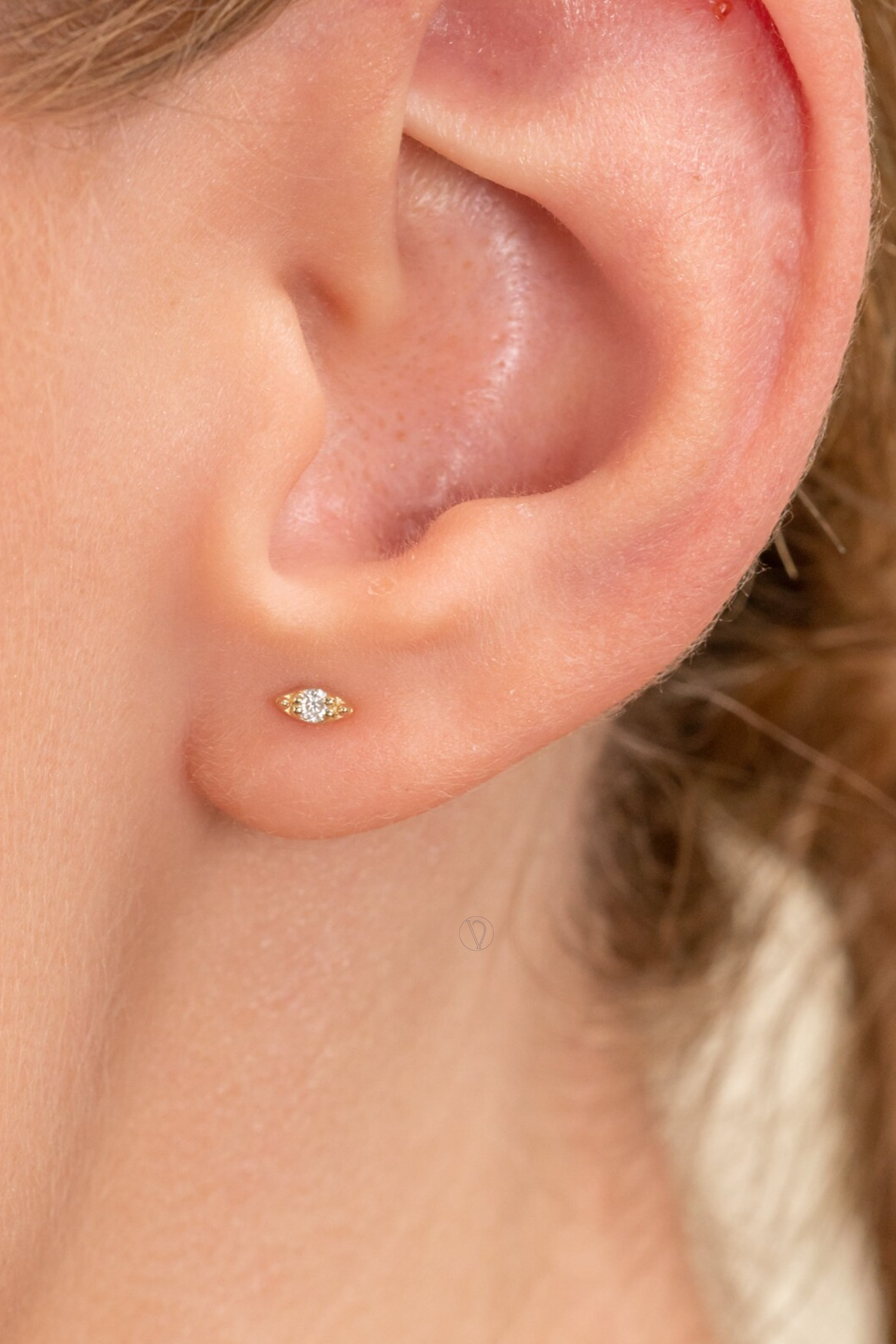 Kids Diamond Tiny Marquise Shaped Earrings