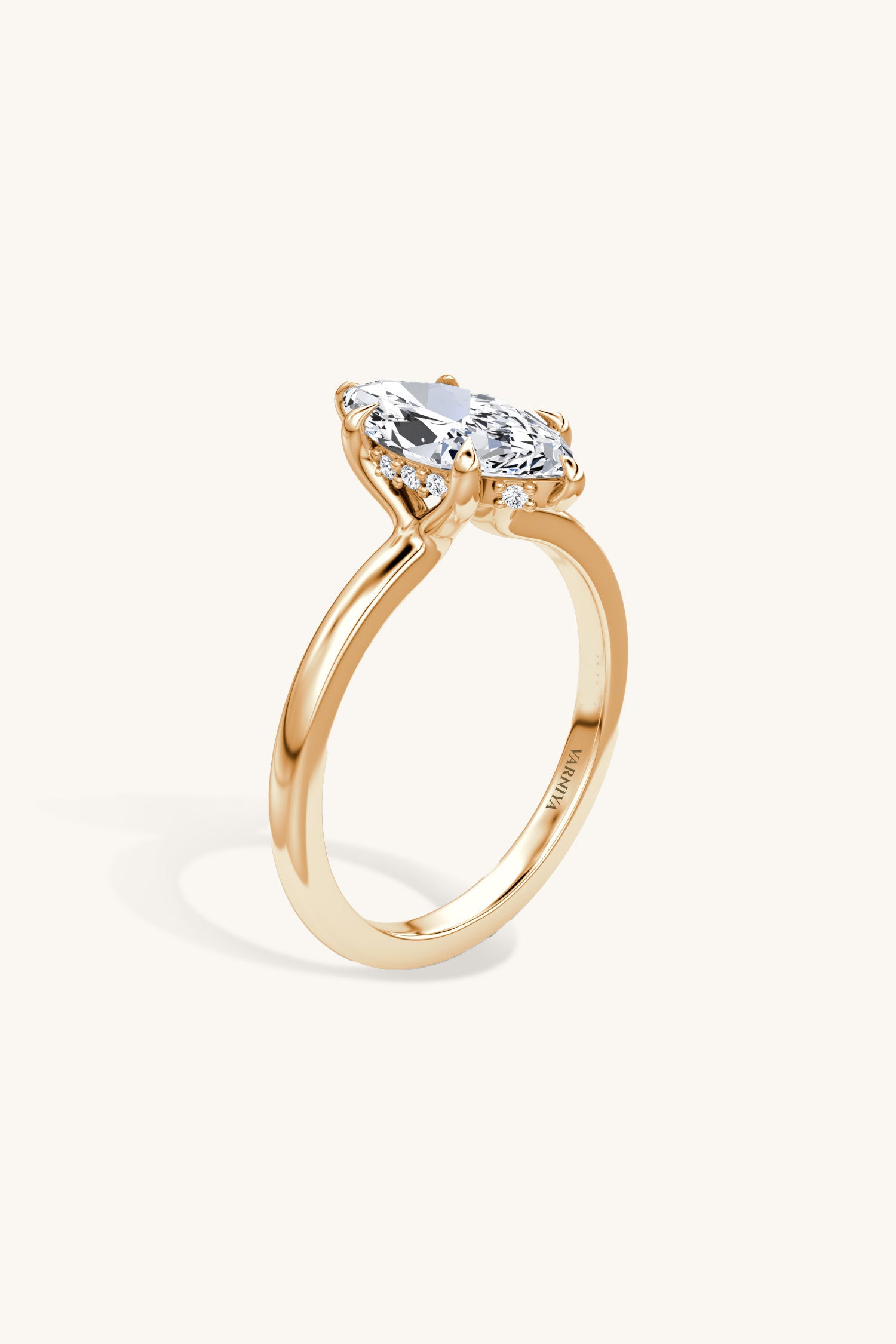 Bella Luna Halo 3 Carat Marquise Solitaire Ring