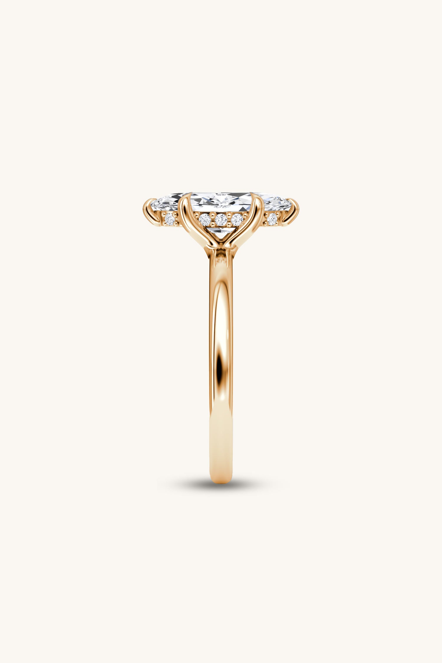 Bella Luna Halo 3 Carat Marquise Solitaire Ring