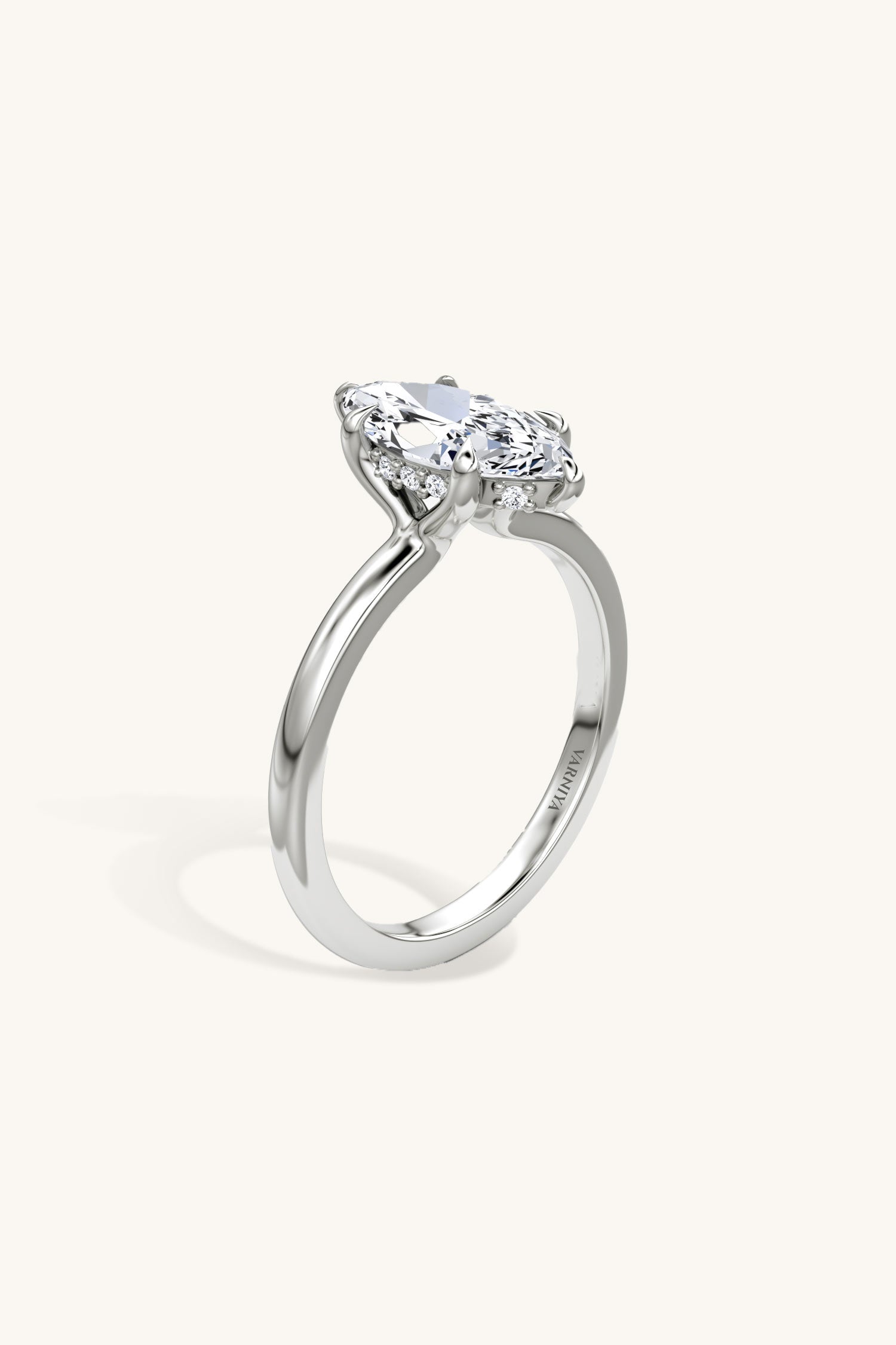 Bella Luna Halo 3 Carat Marquise Solitaire Ring