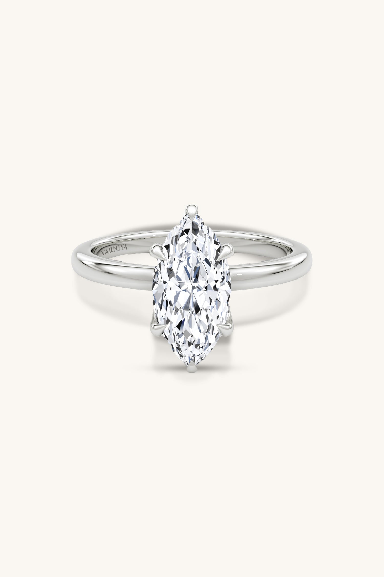 Bella Luna Halo 3 Carat Marquise Solitaire Ring