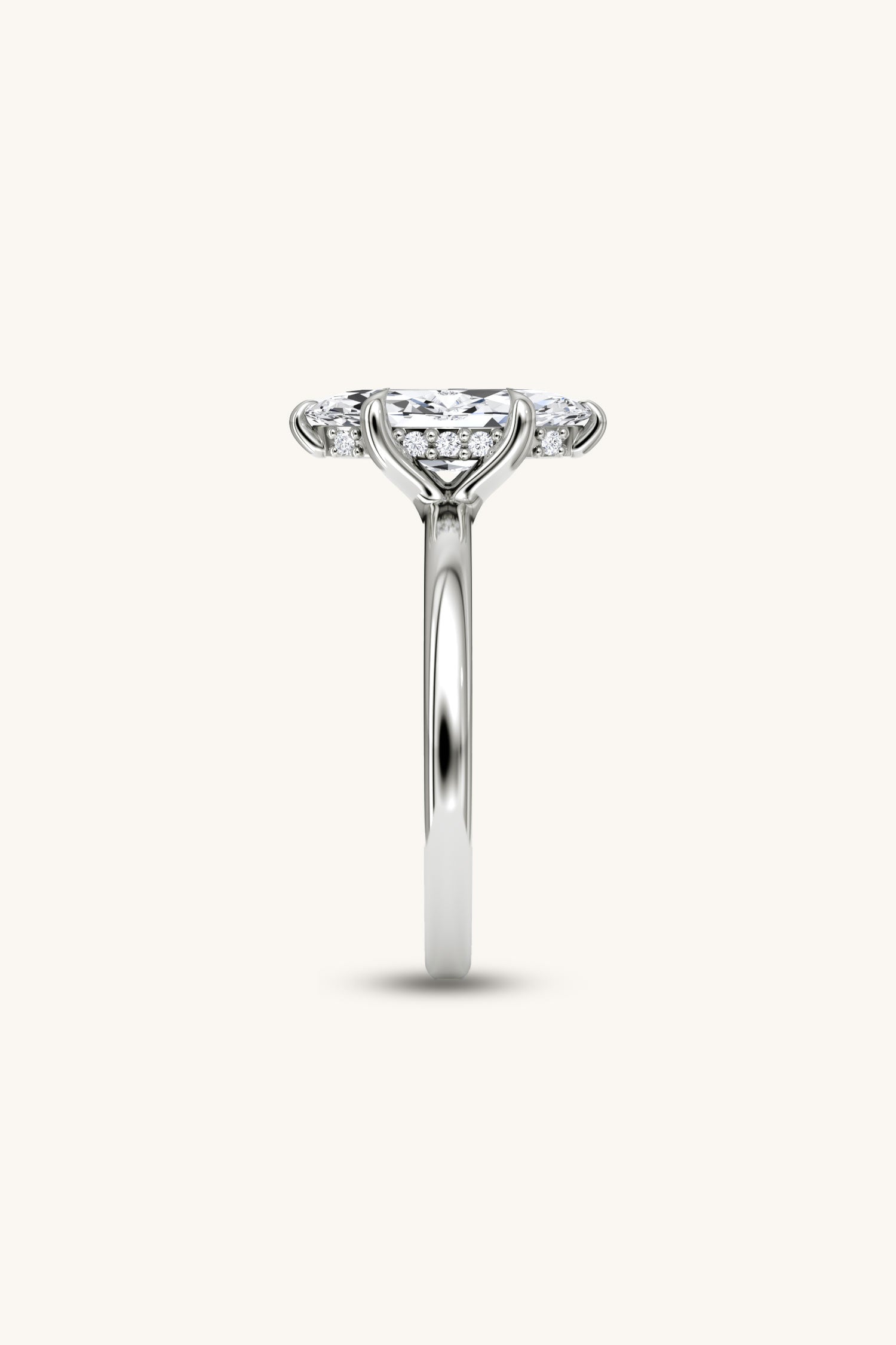 Bella Luna Halo 3 Carat Marquise Solitaire Ring