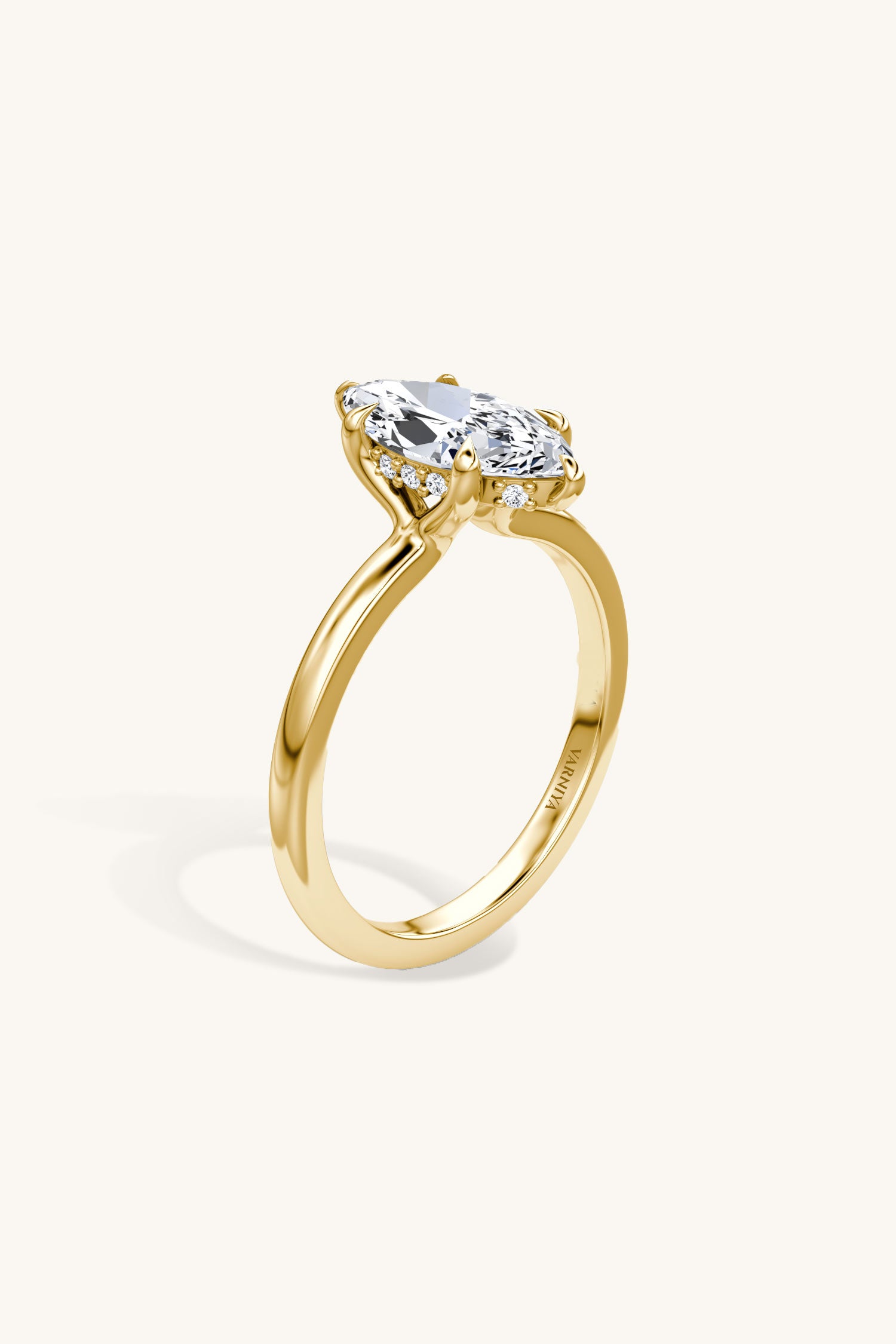 Bella Luna Halo 1 Carat Marquise Solitaire Ring