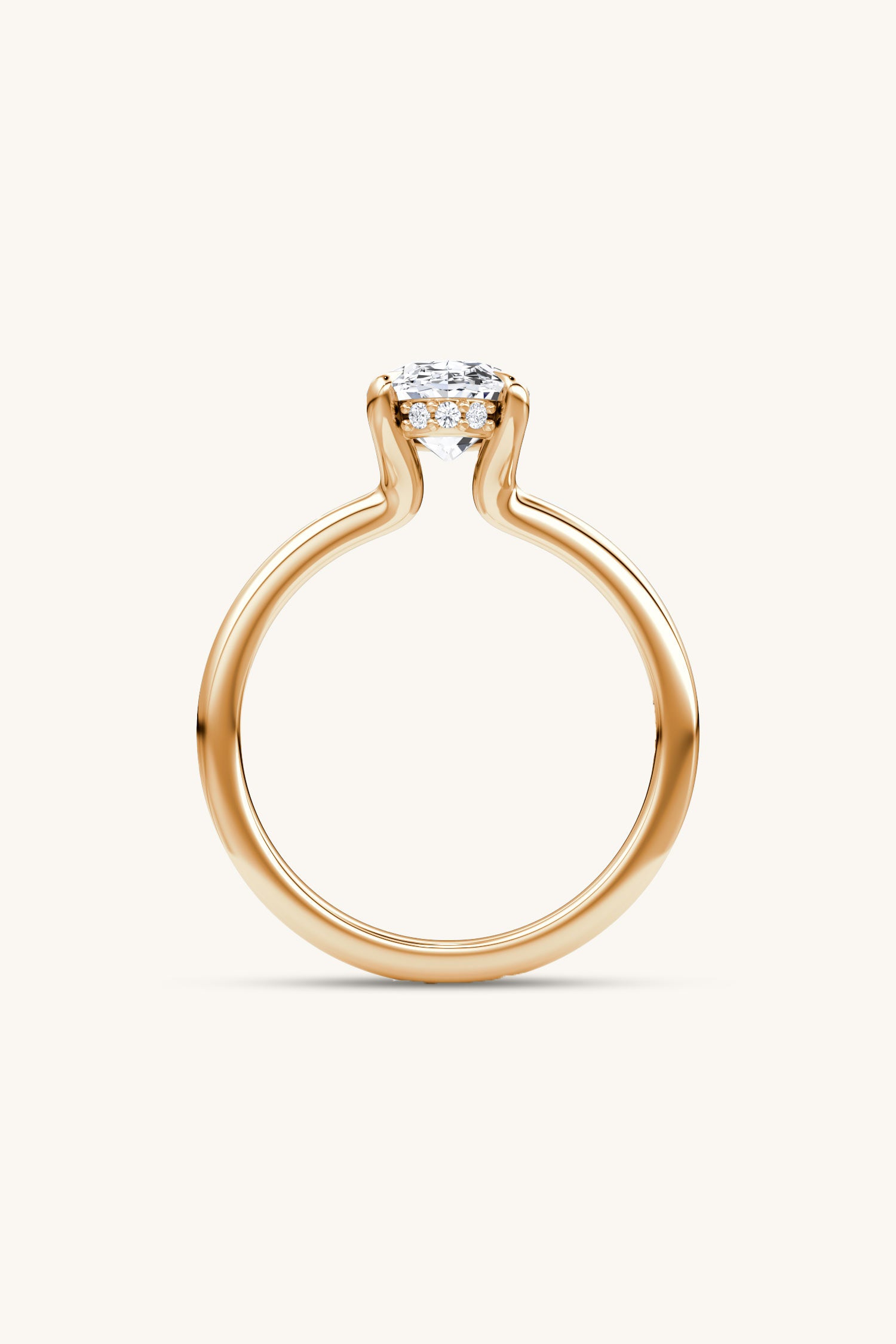 Bella Luna Halo 1 Carat Oval Solitaire Ring