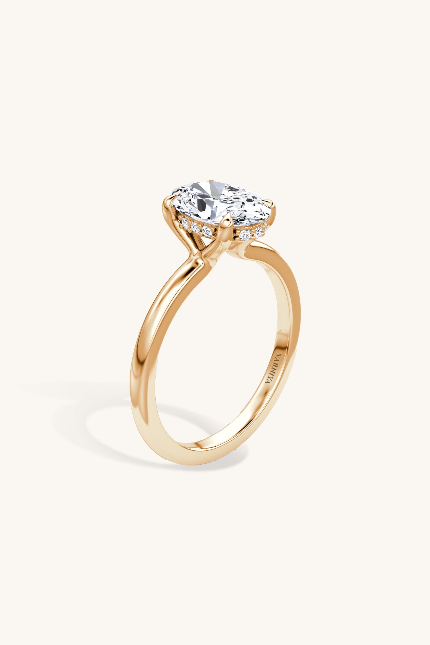 Bella Luna Halo 1 Carat Oval Solitaire Ring