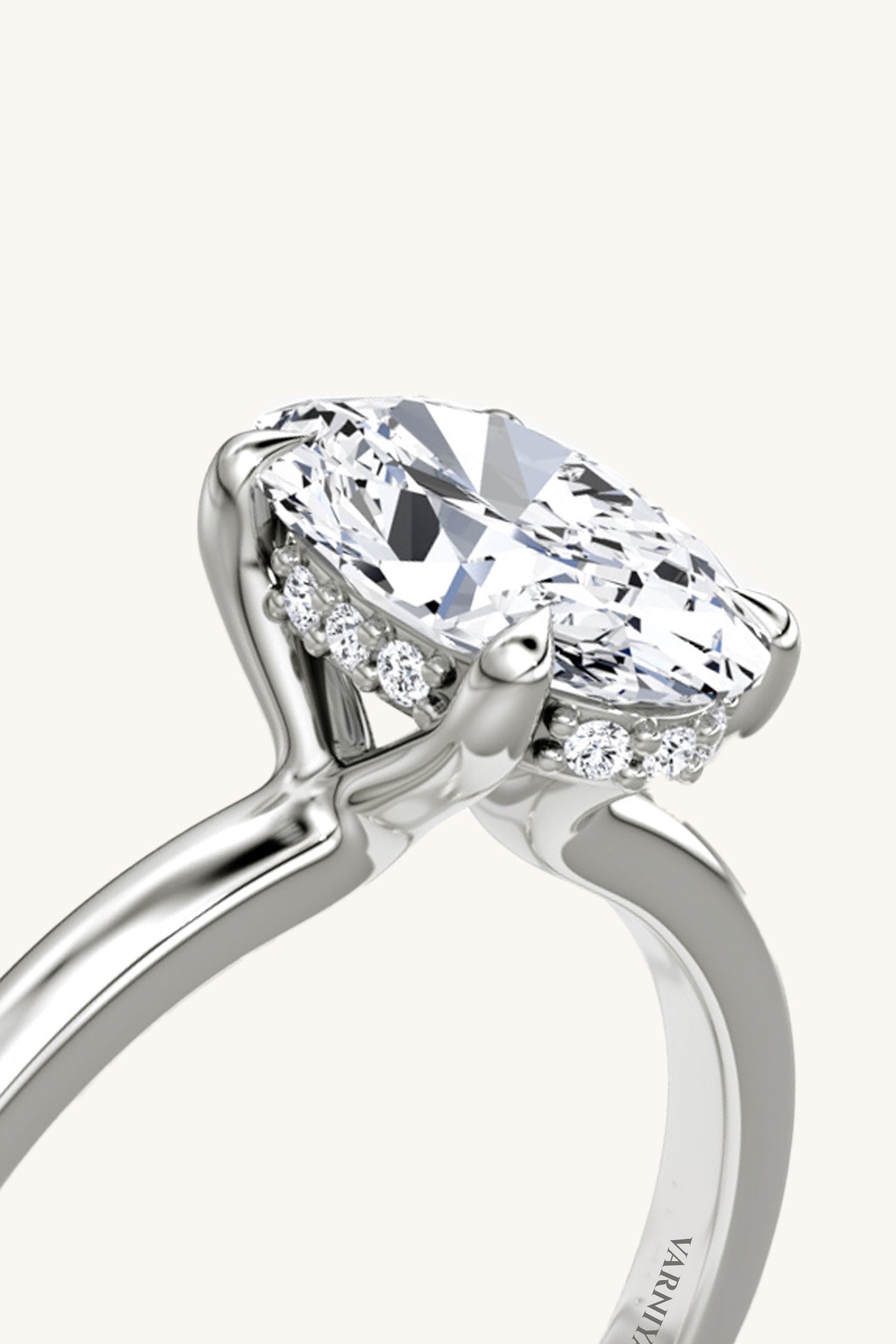 Bella Luna Halo 3 Carat Oval Solitaire Ring