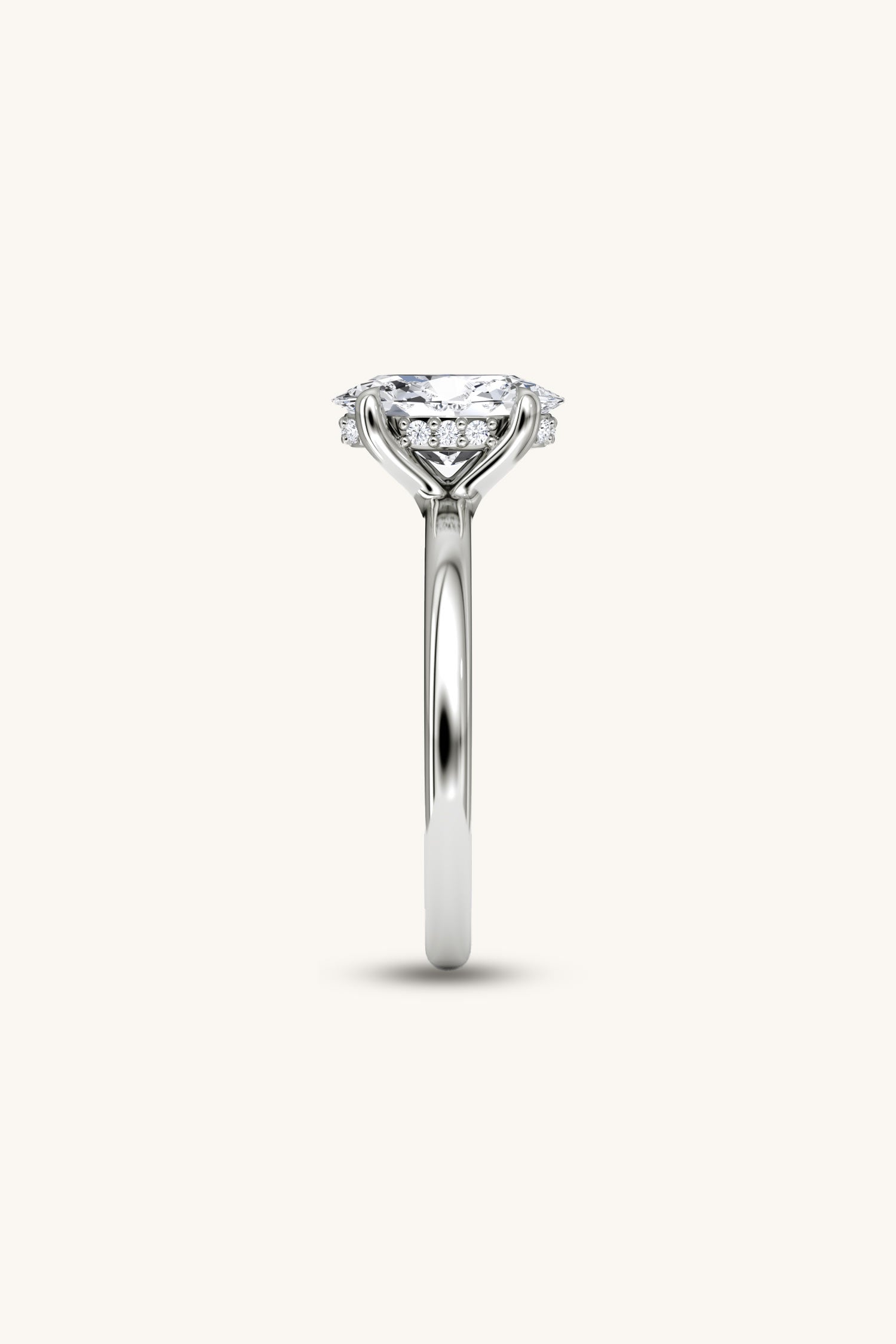 Bella Luna Halo 3 Carat Oval Solitaire Ring