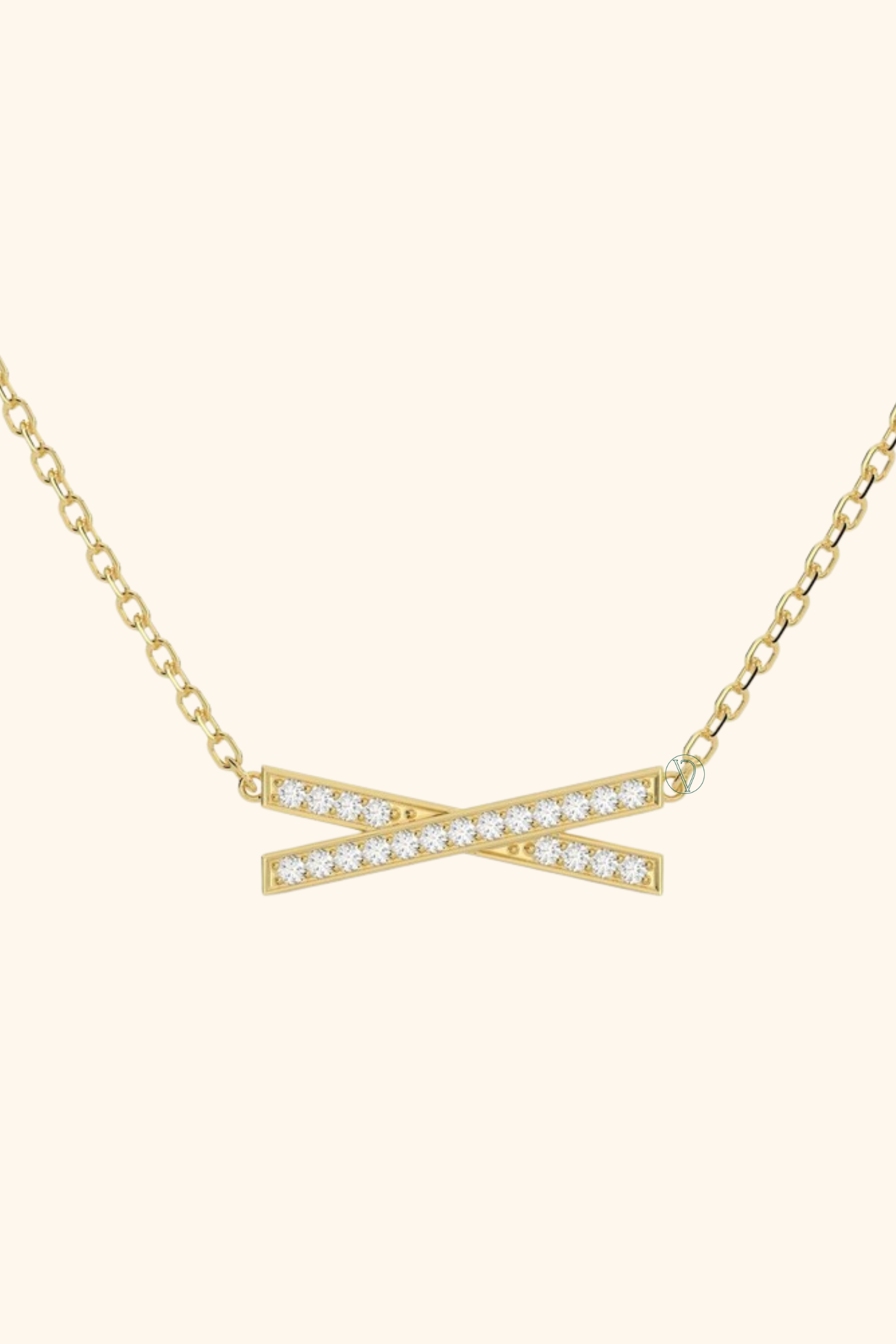 Cross Shaped Diamond Pendant