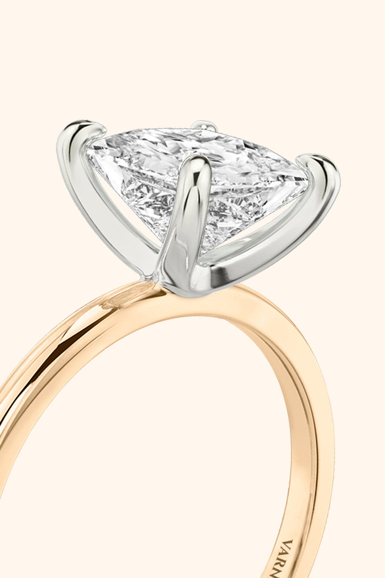 Dual Tone Glance Pavé Ring with Princess Solitaire