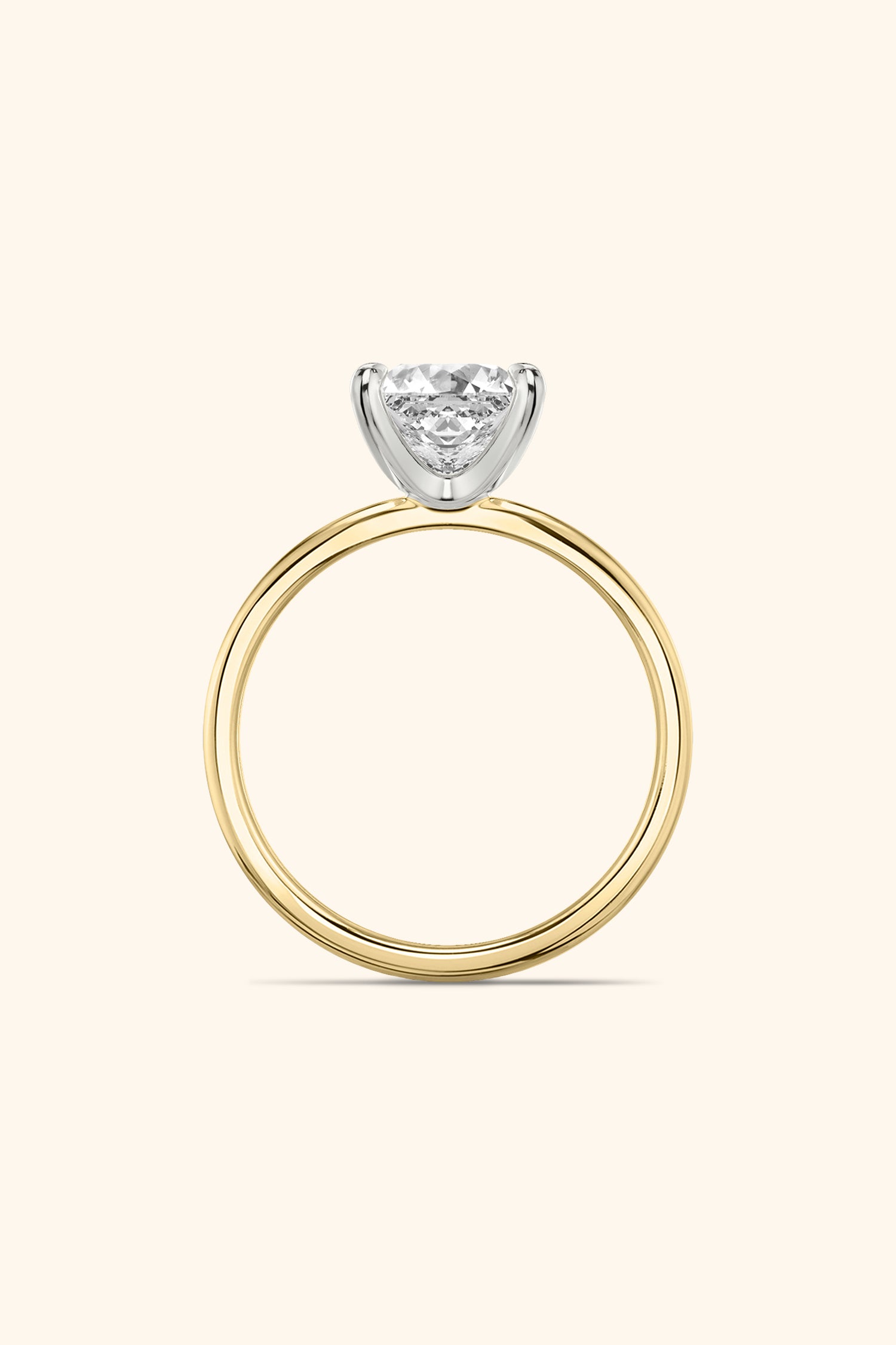 Dual Tone Glance Ring with a Princess Solitaire