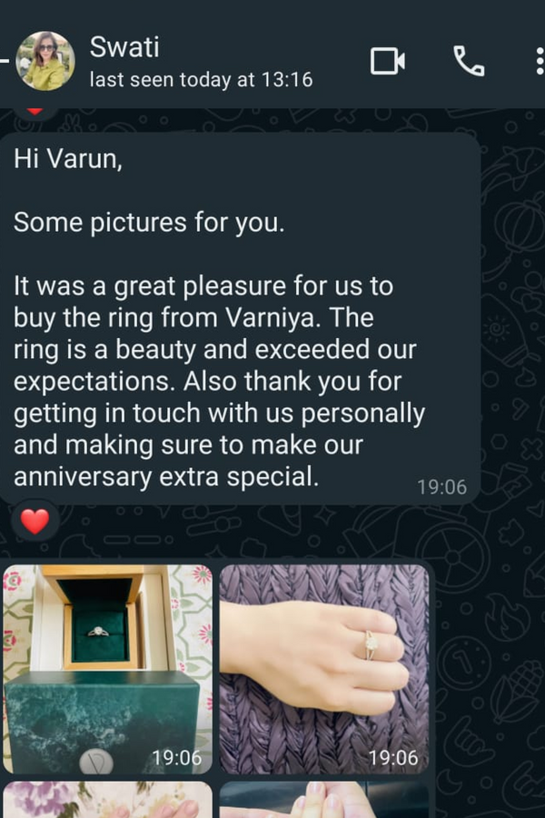 Customer photo shared on WhatsApp