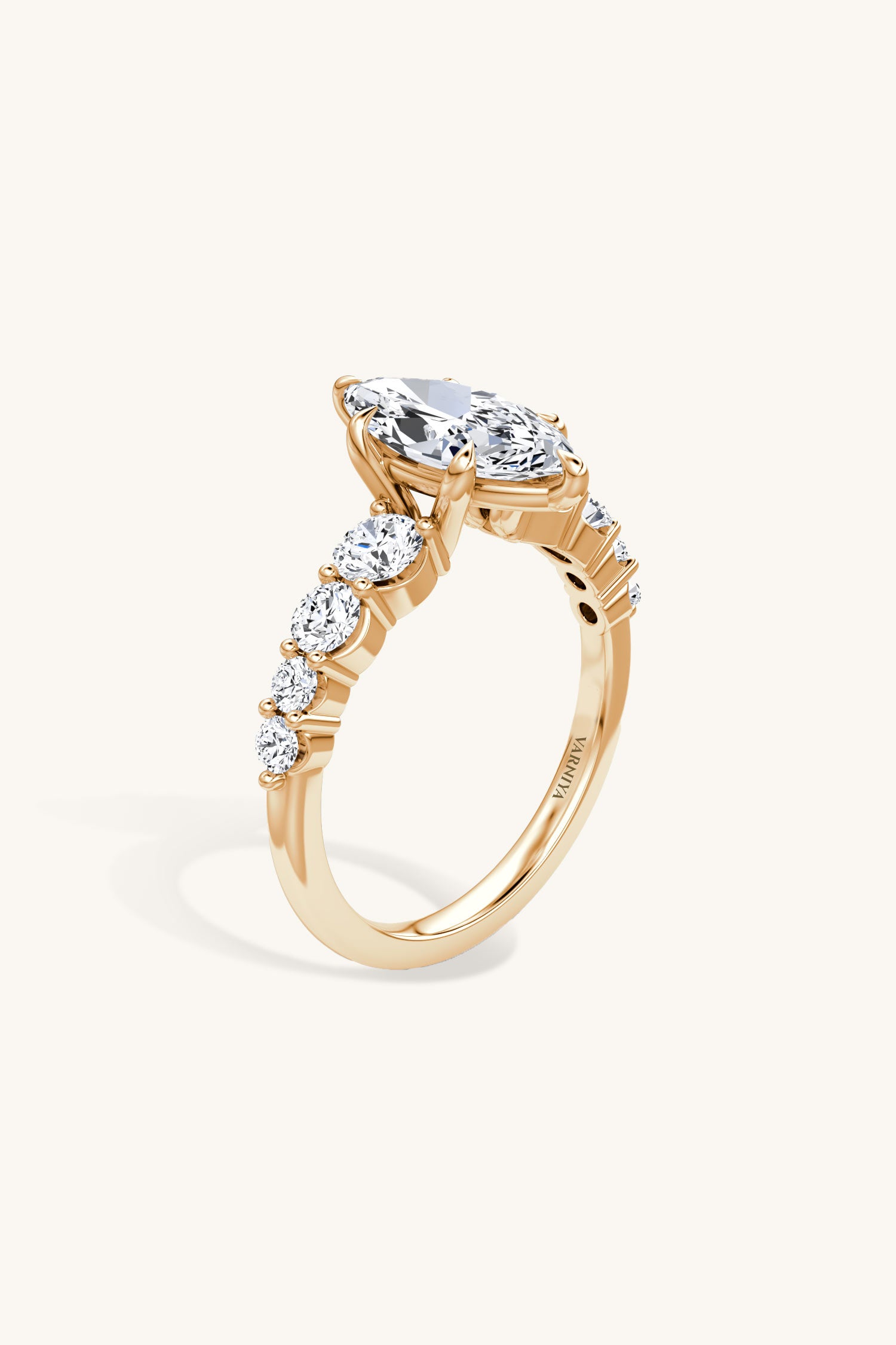 Cielo Marquise Solitaire Pavé Ring