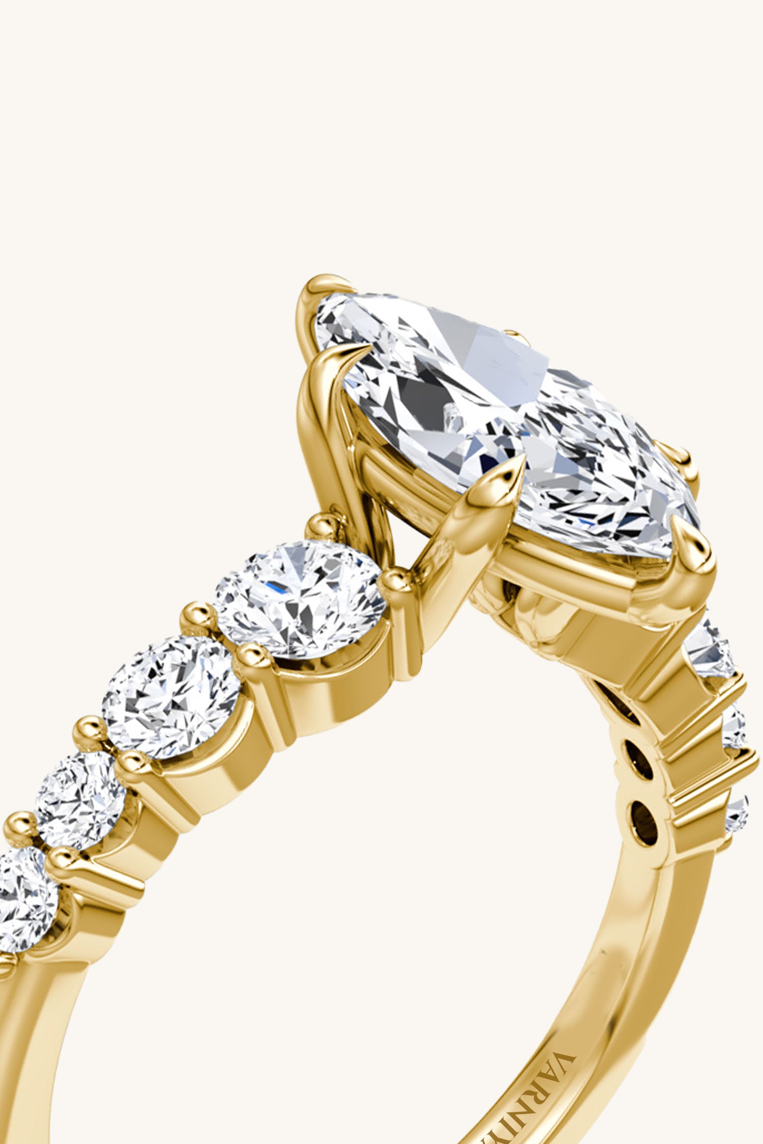 Cielo Marquise Solitaire Pavé Ring