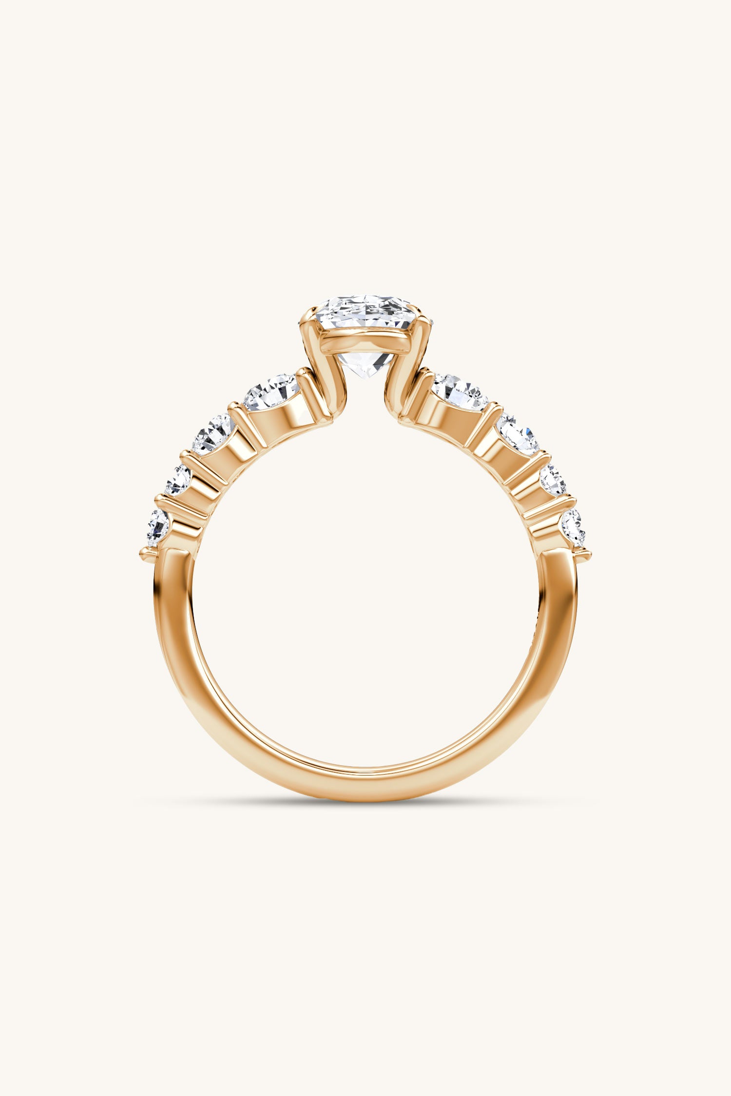 Cielo Oval Solitaire Pavé Ring