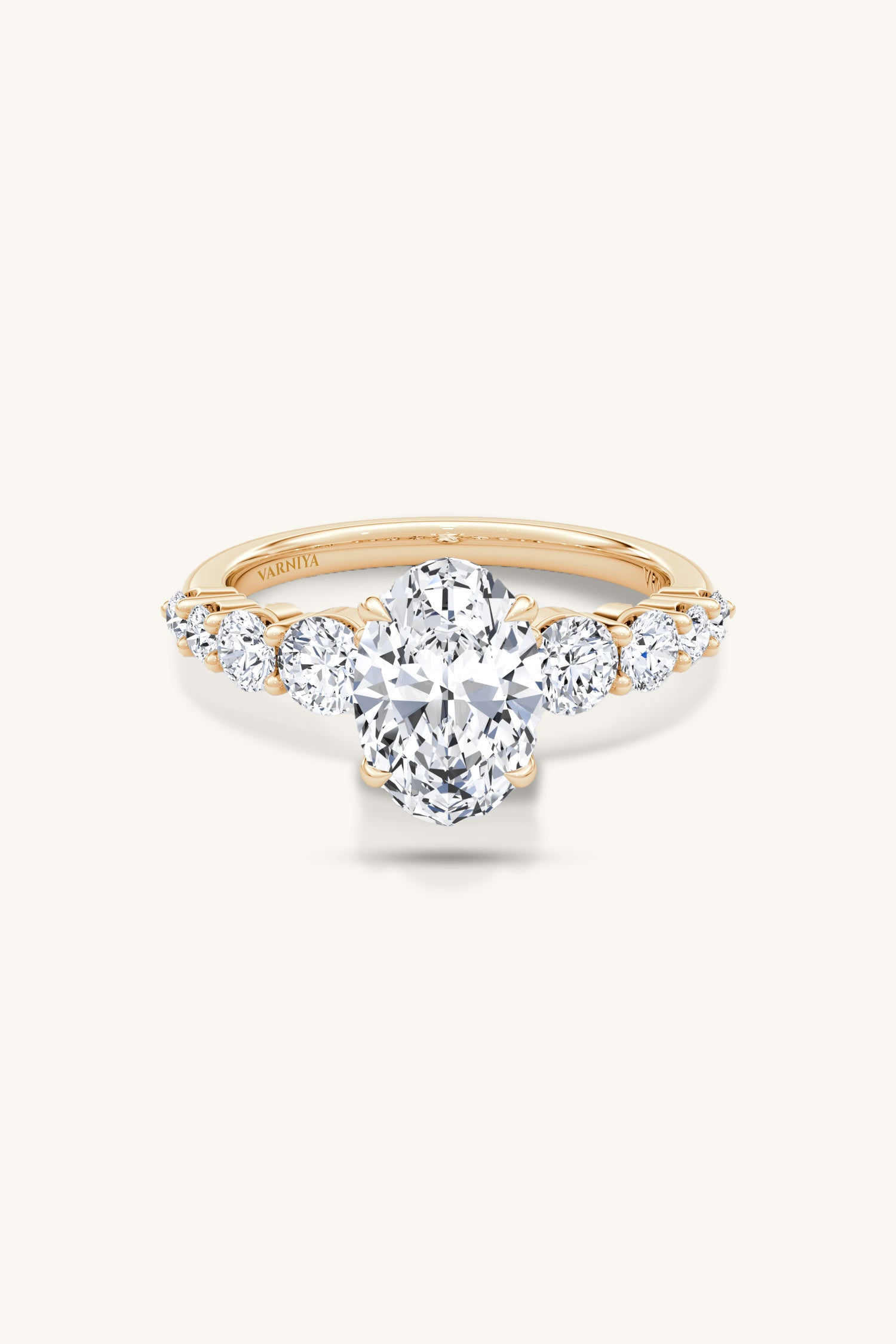 Cielo Oval Solitaire Pavé Ring